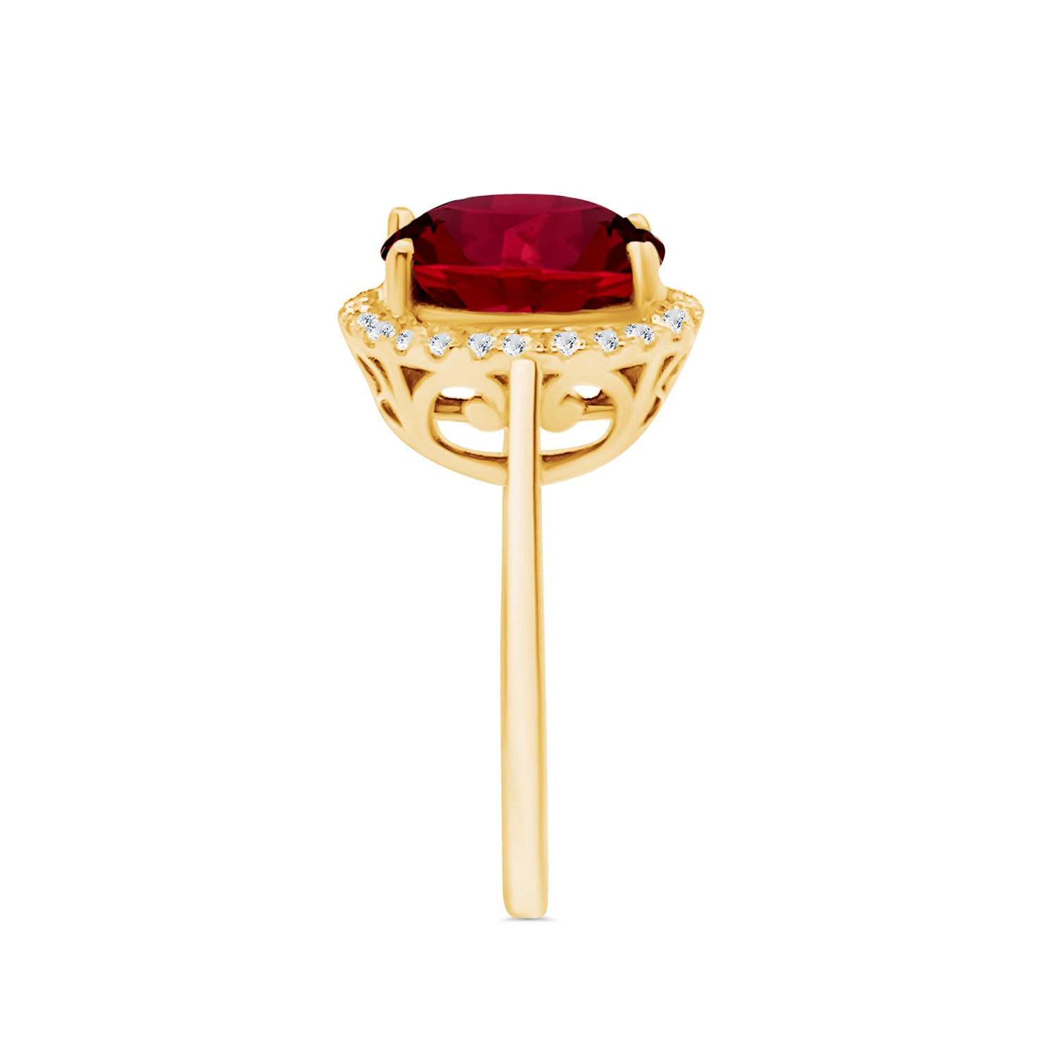 Pink Tourmaline and Diamond Oval Ring