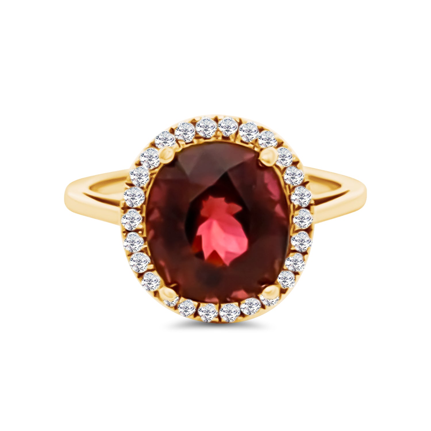 Pink Tourmaline and Diamond Oval Ring