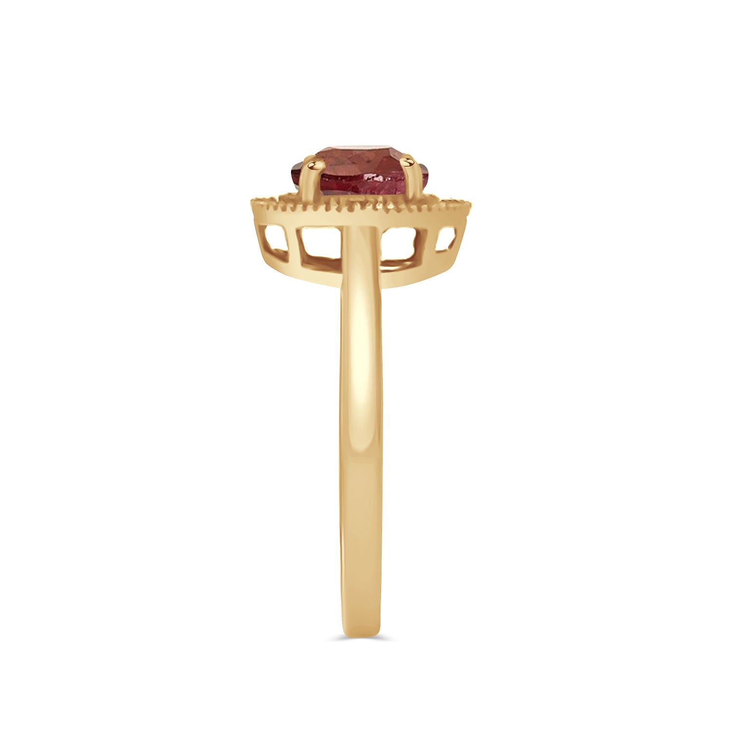 Pink Tourmaline Diamond Oval Ring