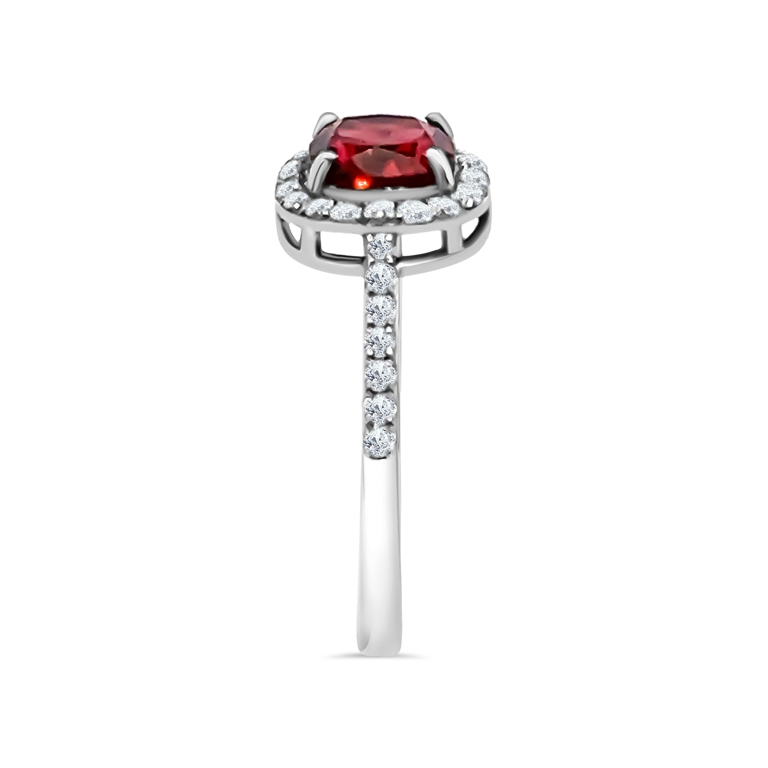 Pink Tourmaline Diamond Cushion Ring