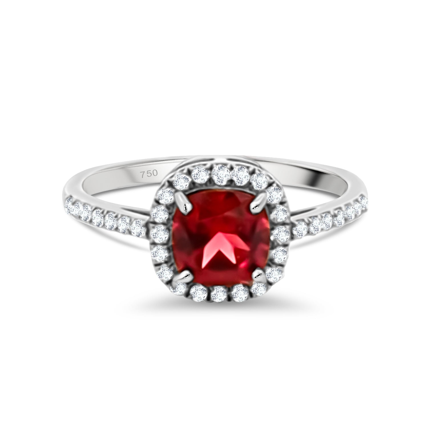 Pink Tourmaline Diamond Cushion Ring