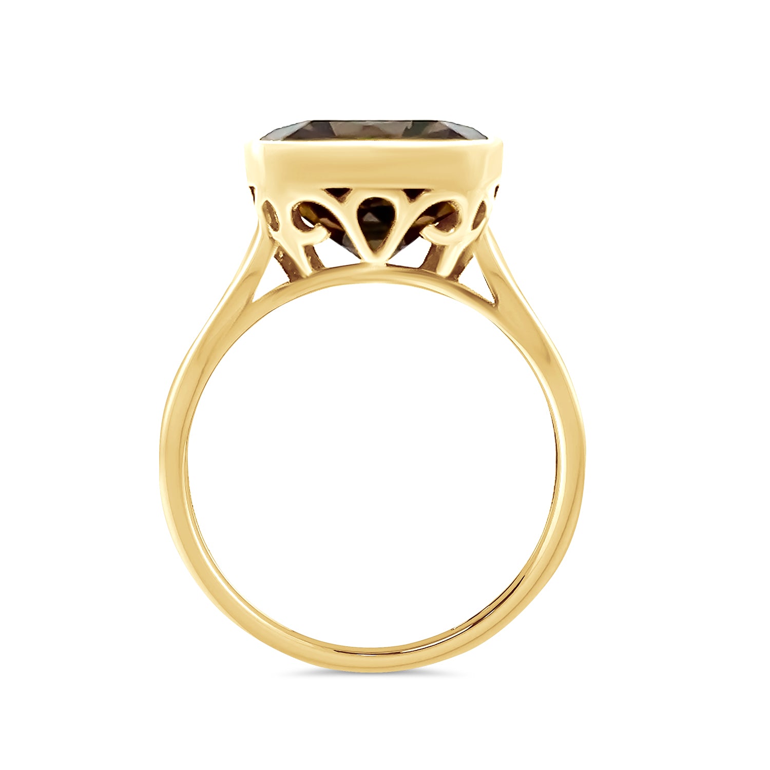 Smoky Quartz Cushion Ring