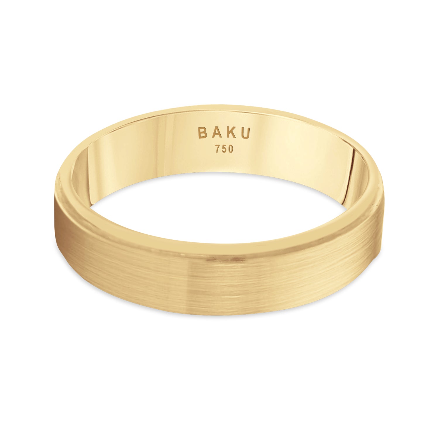 Tapered Matte Gold Wedding Band Ring
