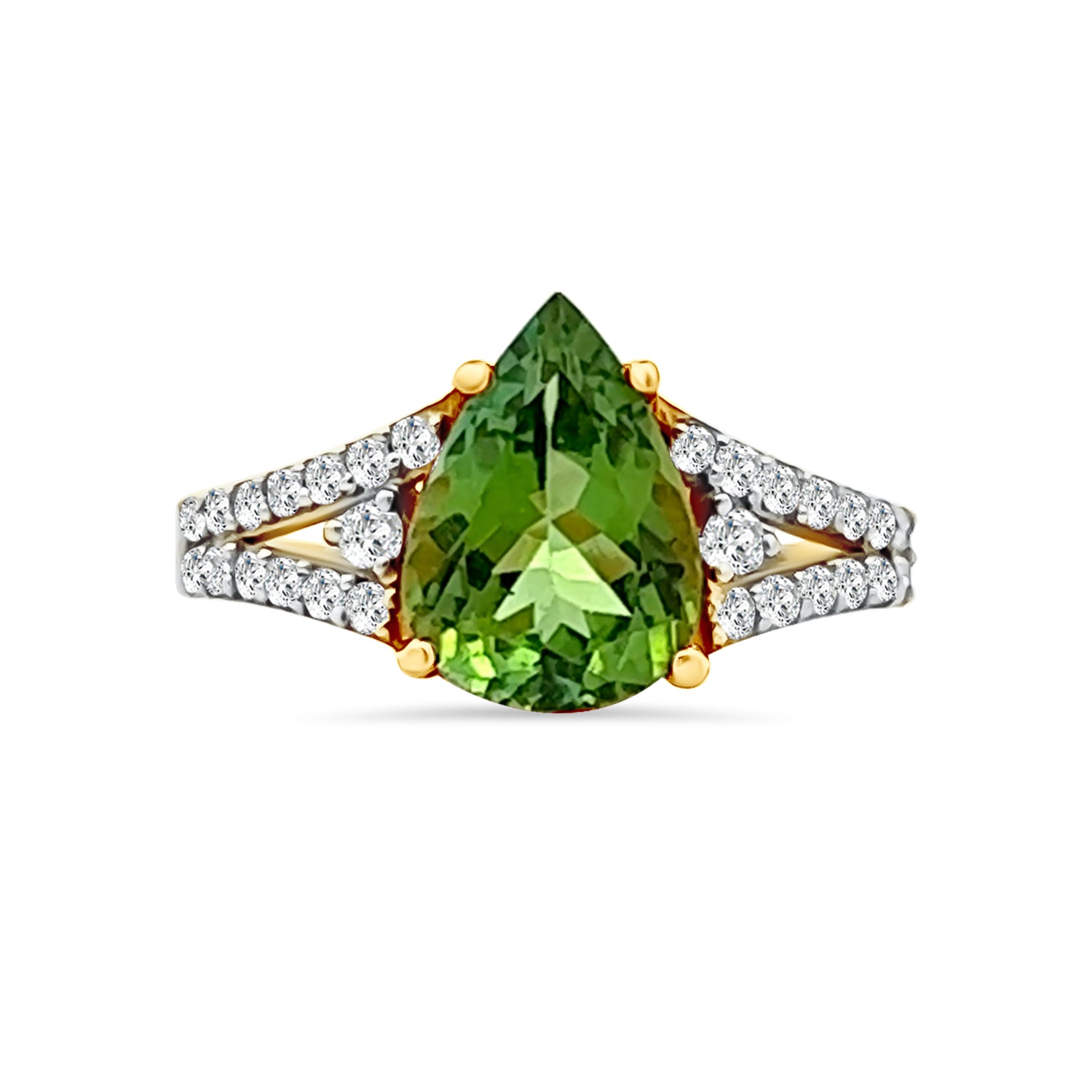 Green Tourmaline Diamond Ring