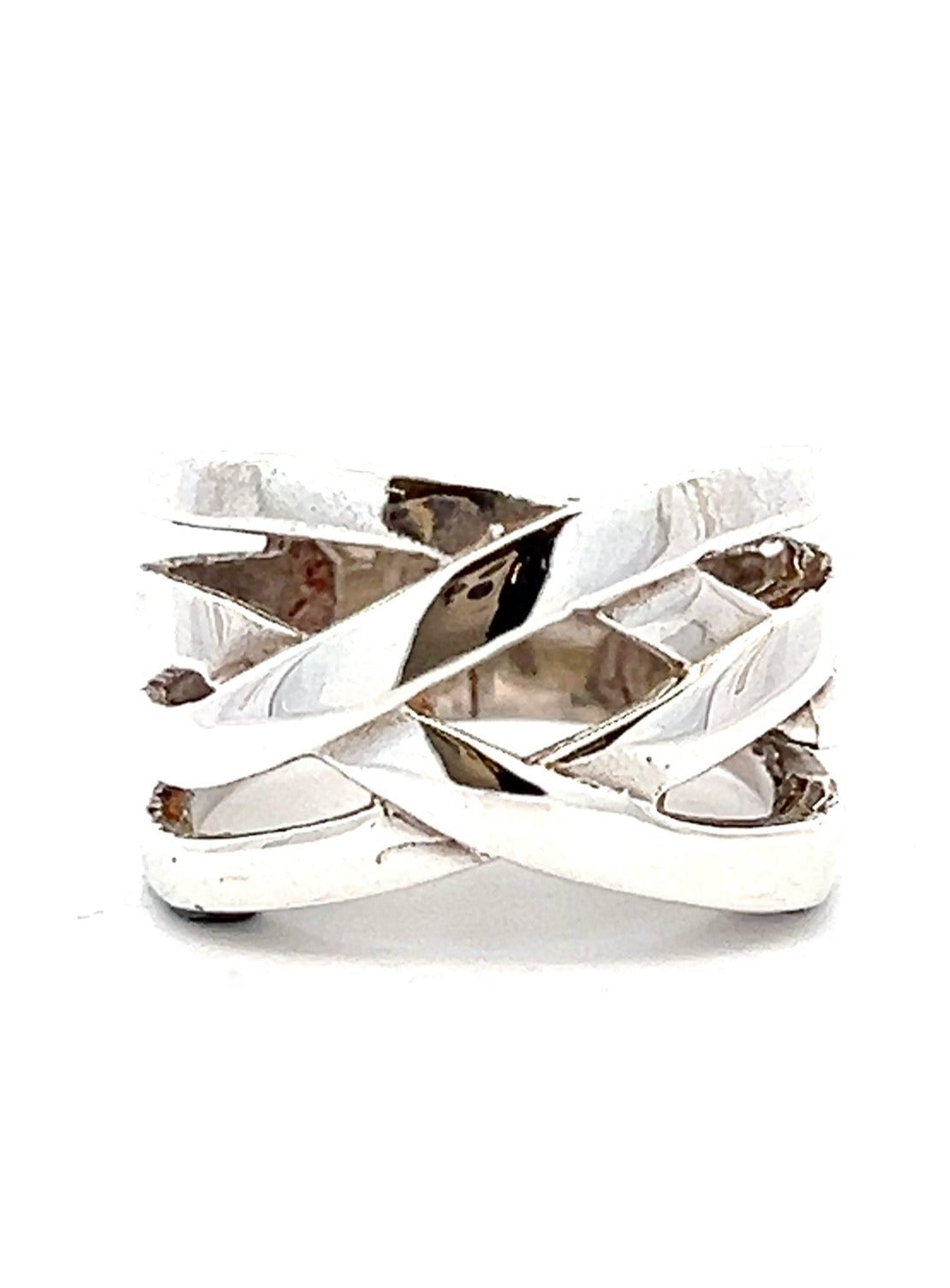 Chunky 4 Line Criss-Cross Ring