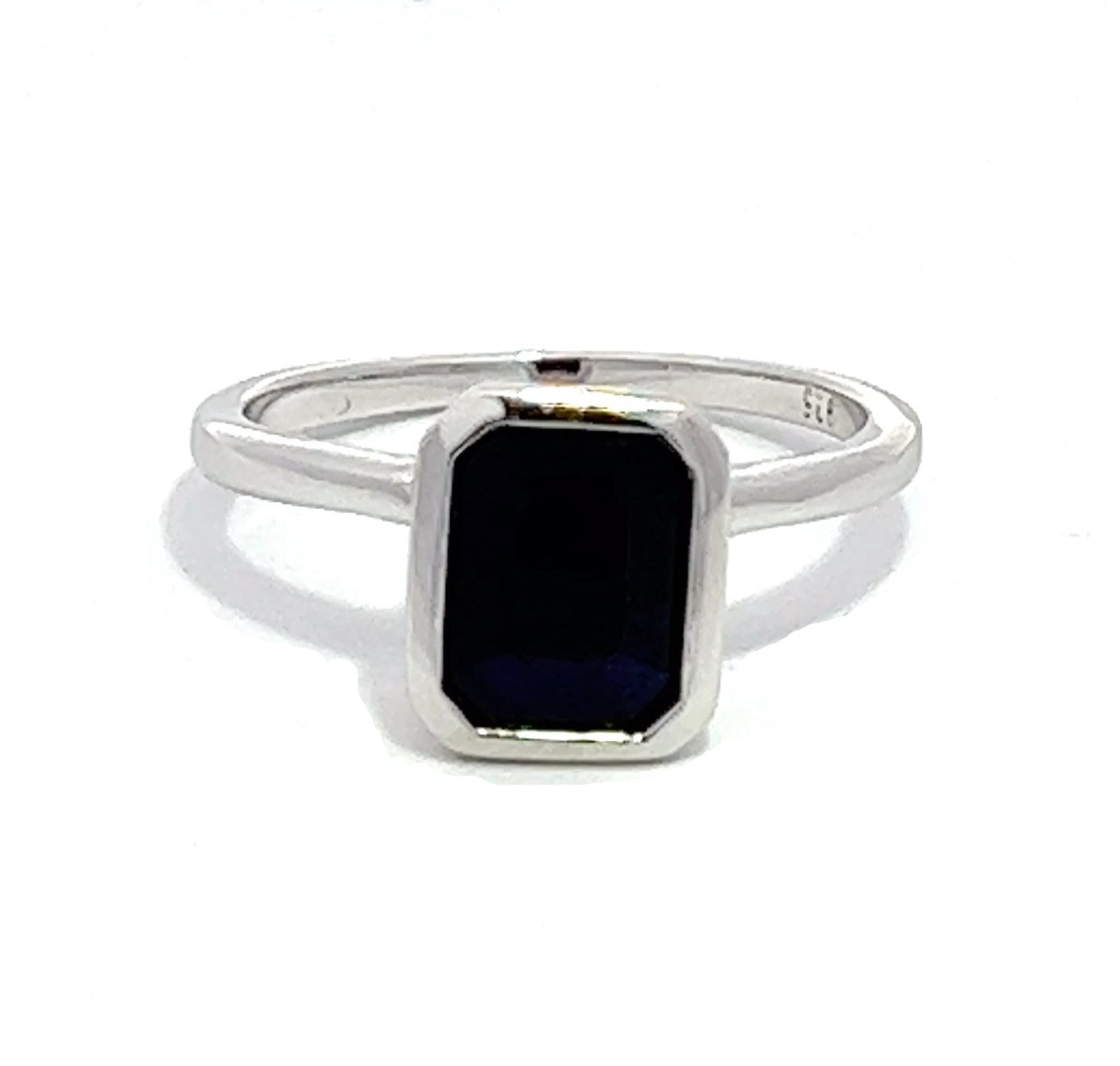 Blue Sapphire Rectangular Ring