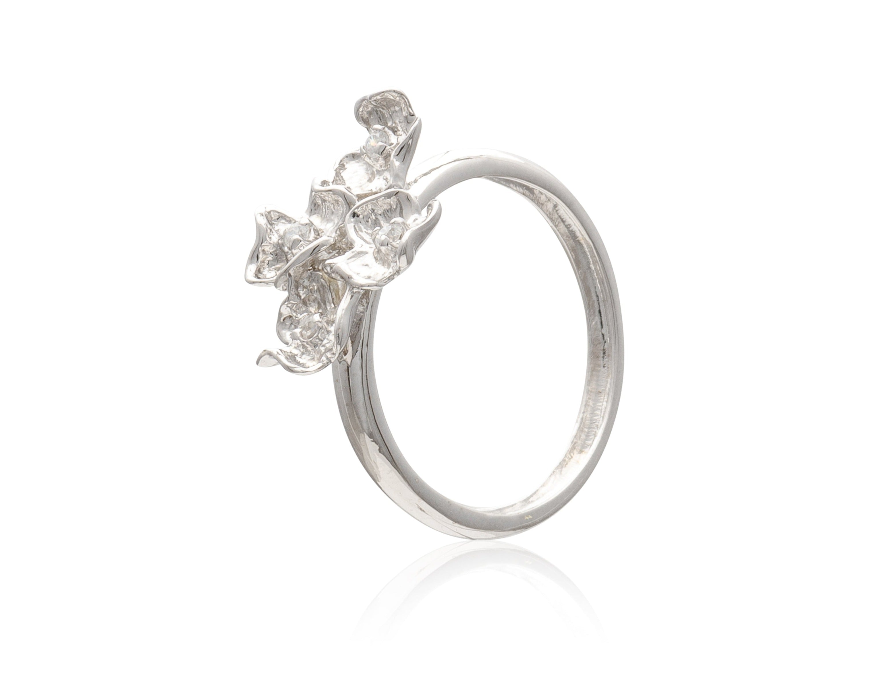Cubic Zirconia 4 Flower Ring