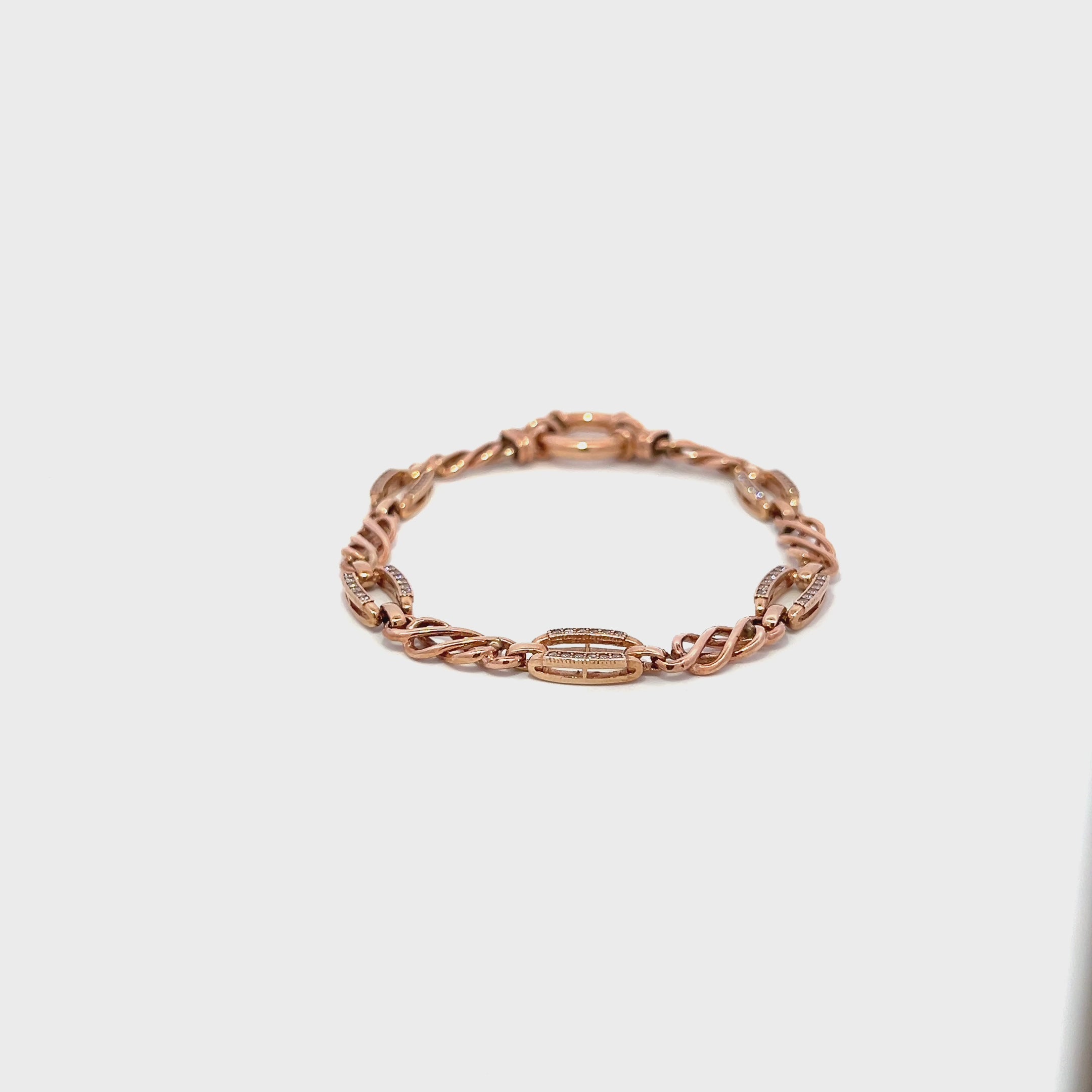 Oval Infinity Link Cubic Zirconia Bracelet