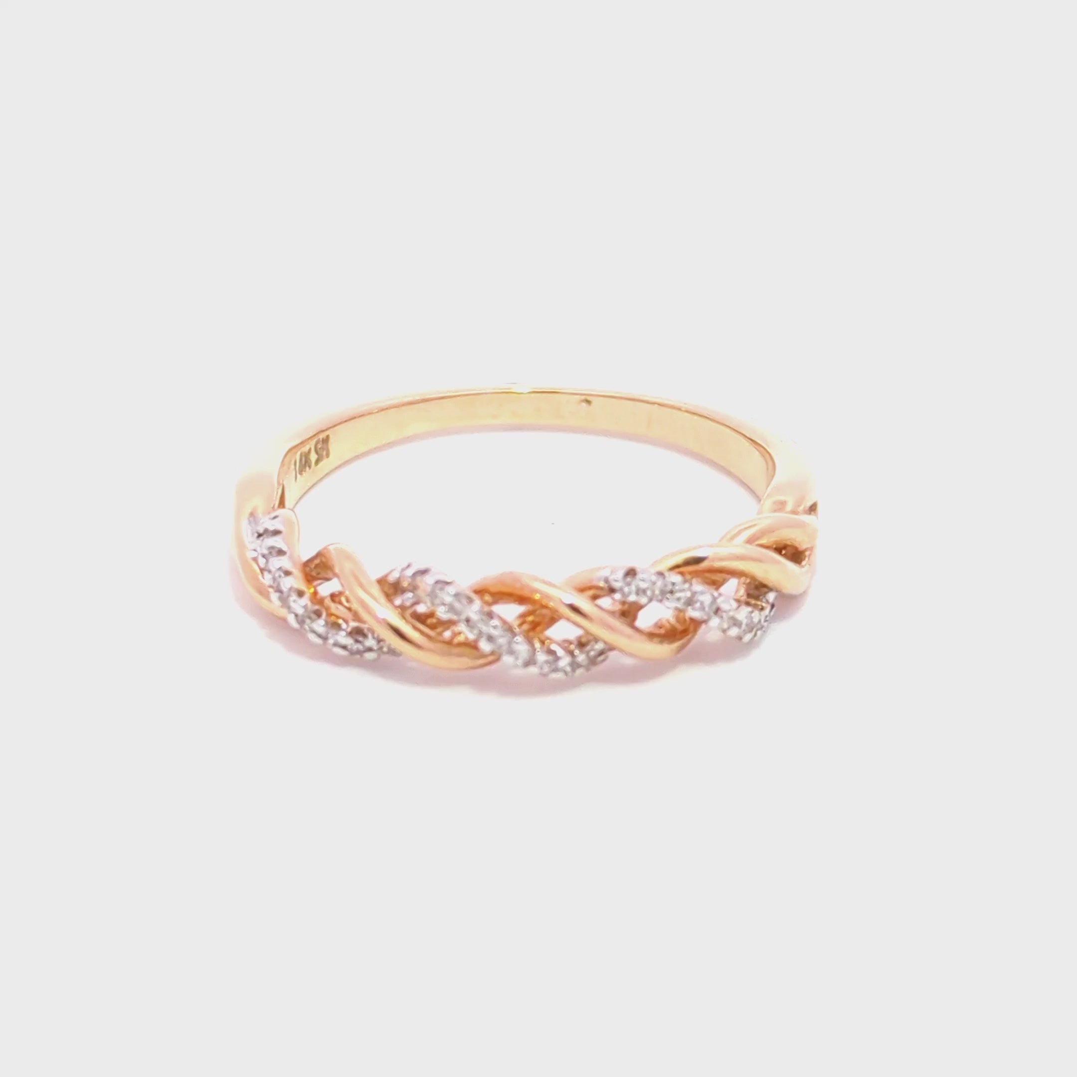 Twist Diamond Wedding Band Ring