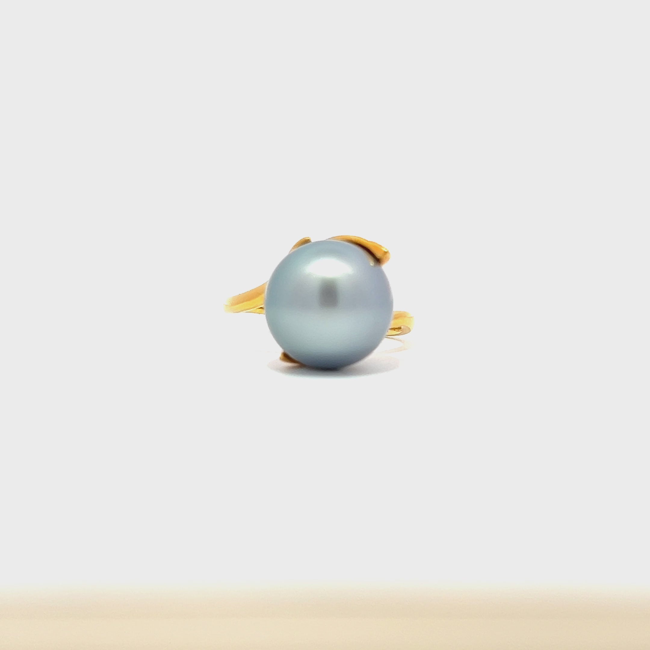 Grey South Sea Pearl Diamond Ring