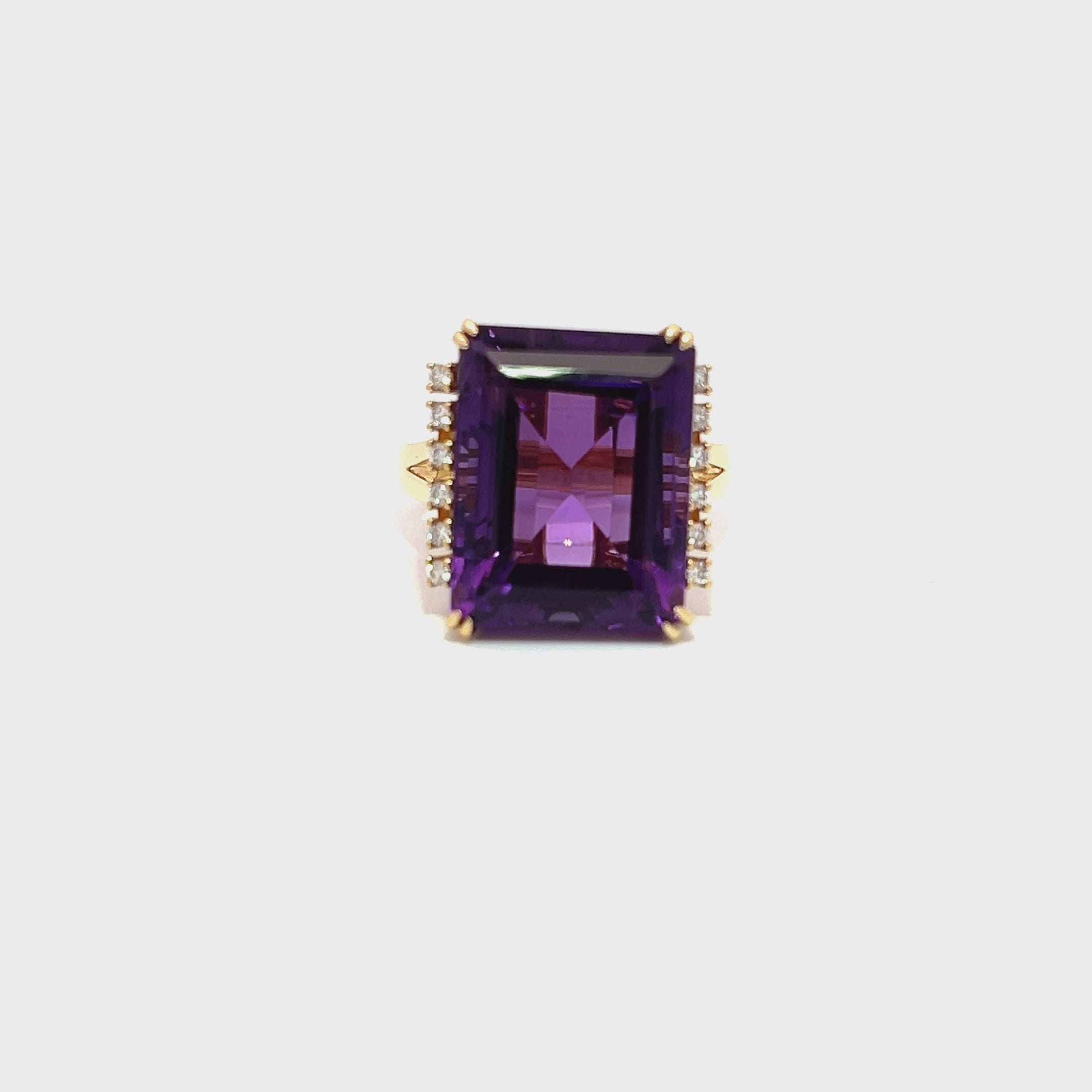 Amethyst Diamond Ring