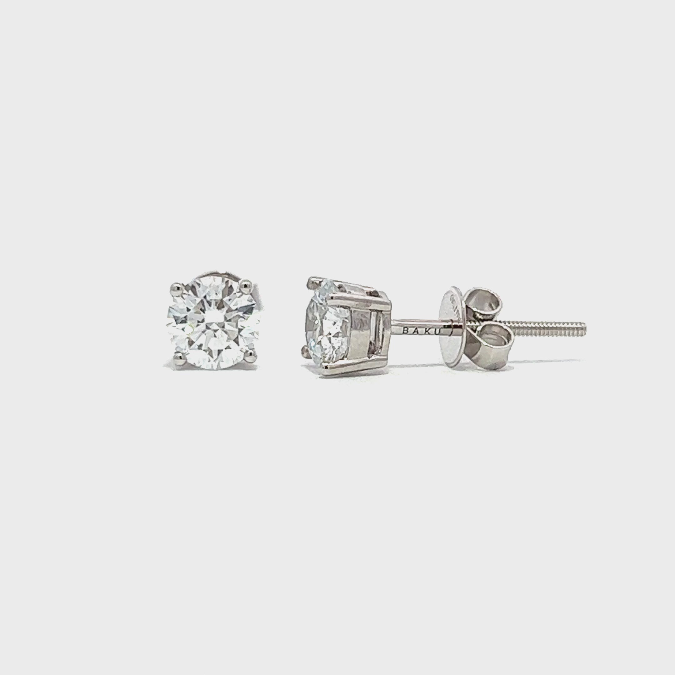 Lab Grown Diamond Screw Stud Earrings