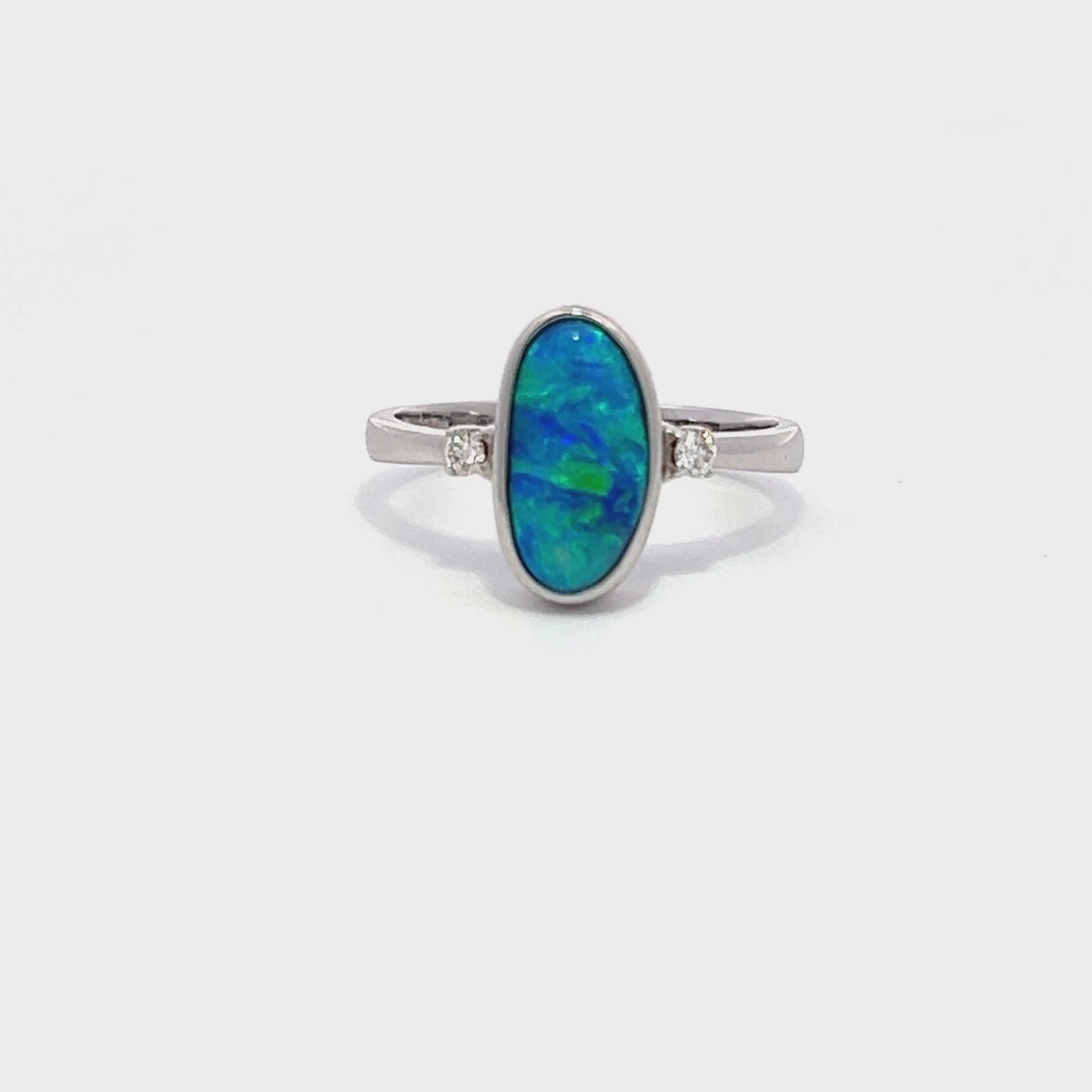 Doublet Opal Diamond Ring