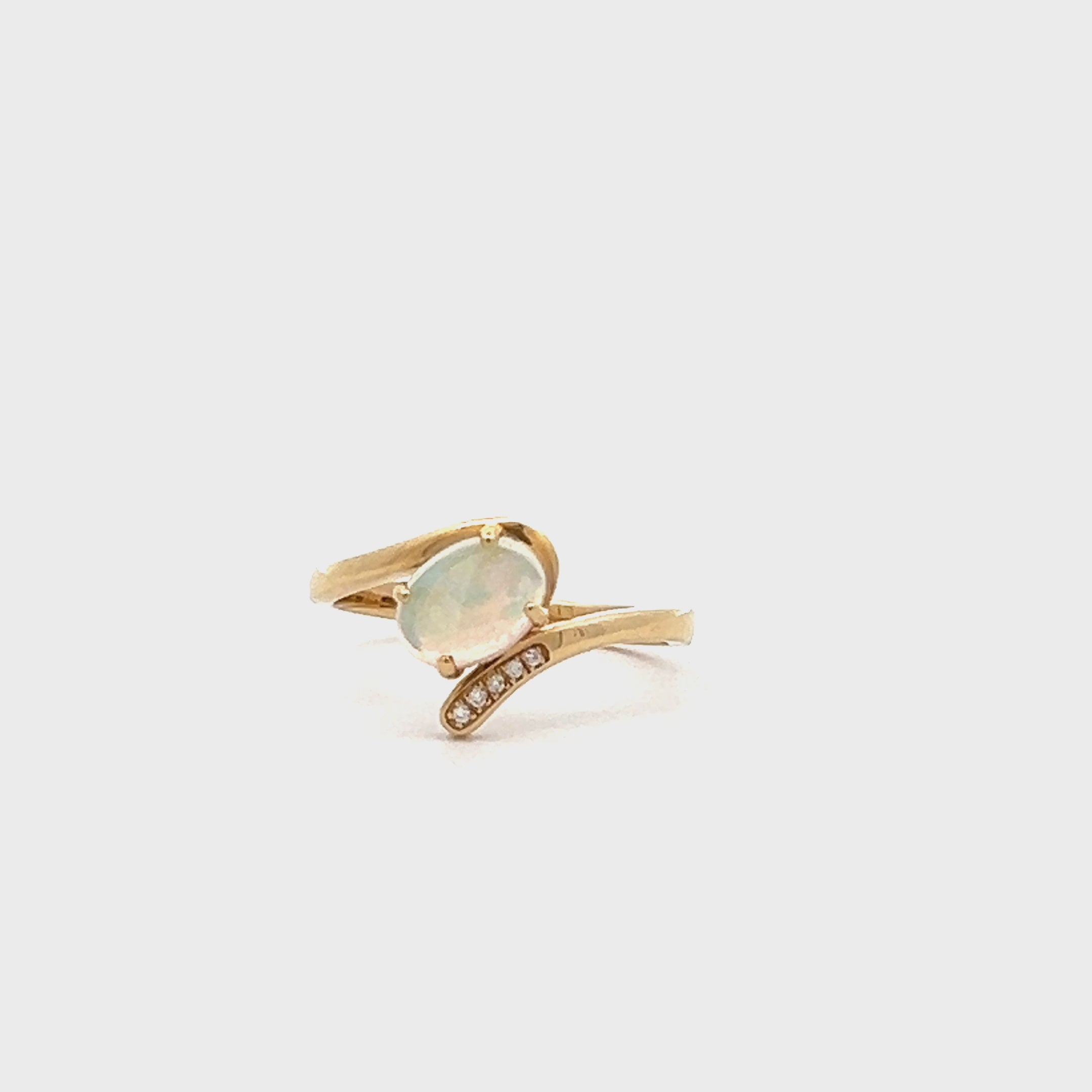 White Opal Diamond Ring