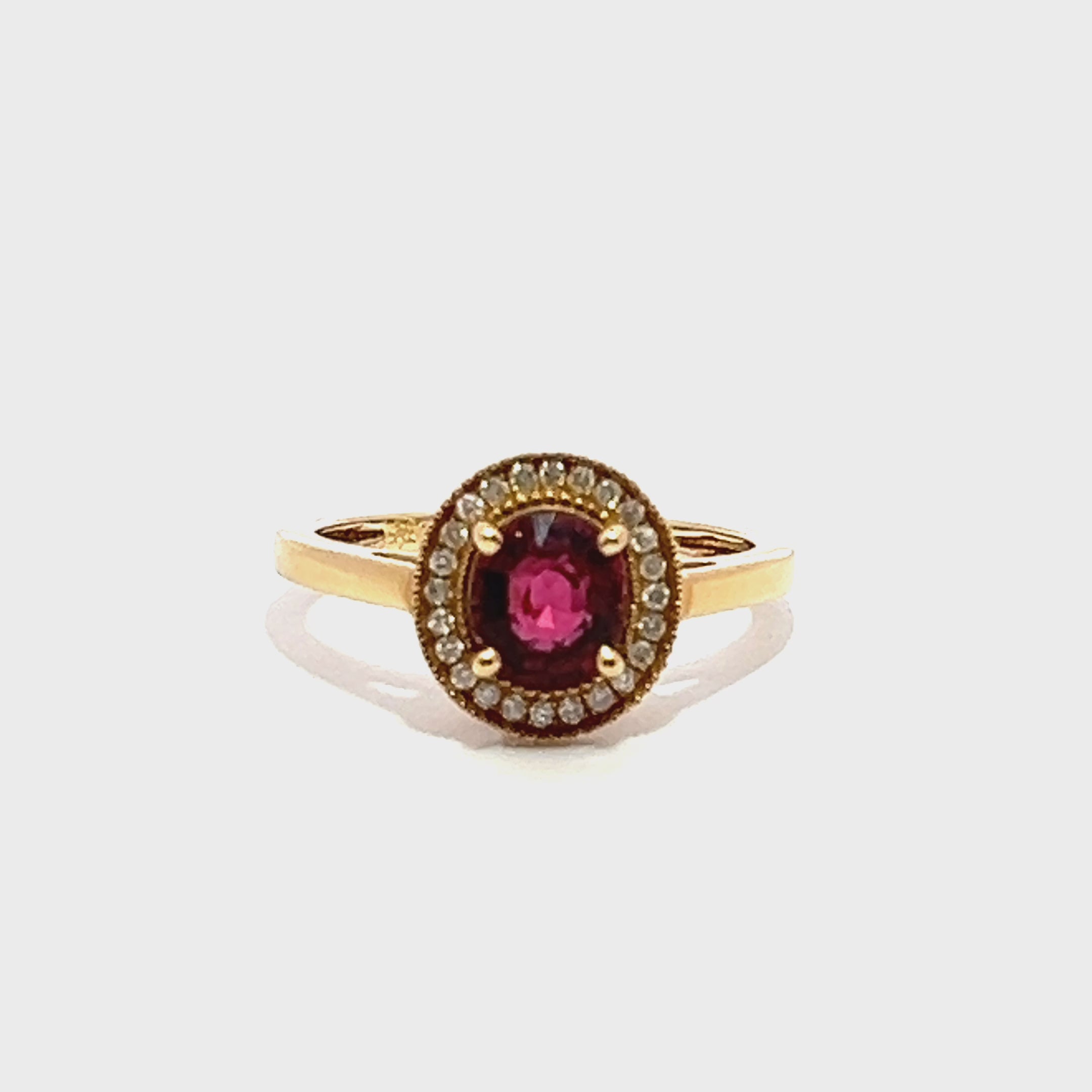 Pink Tourmaline & Diamond Oval Ring