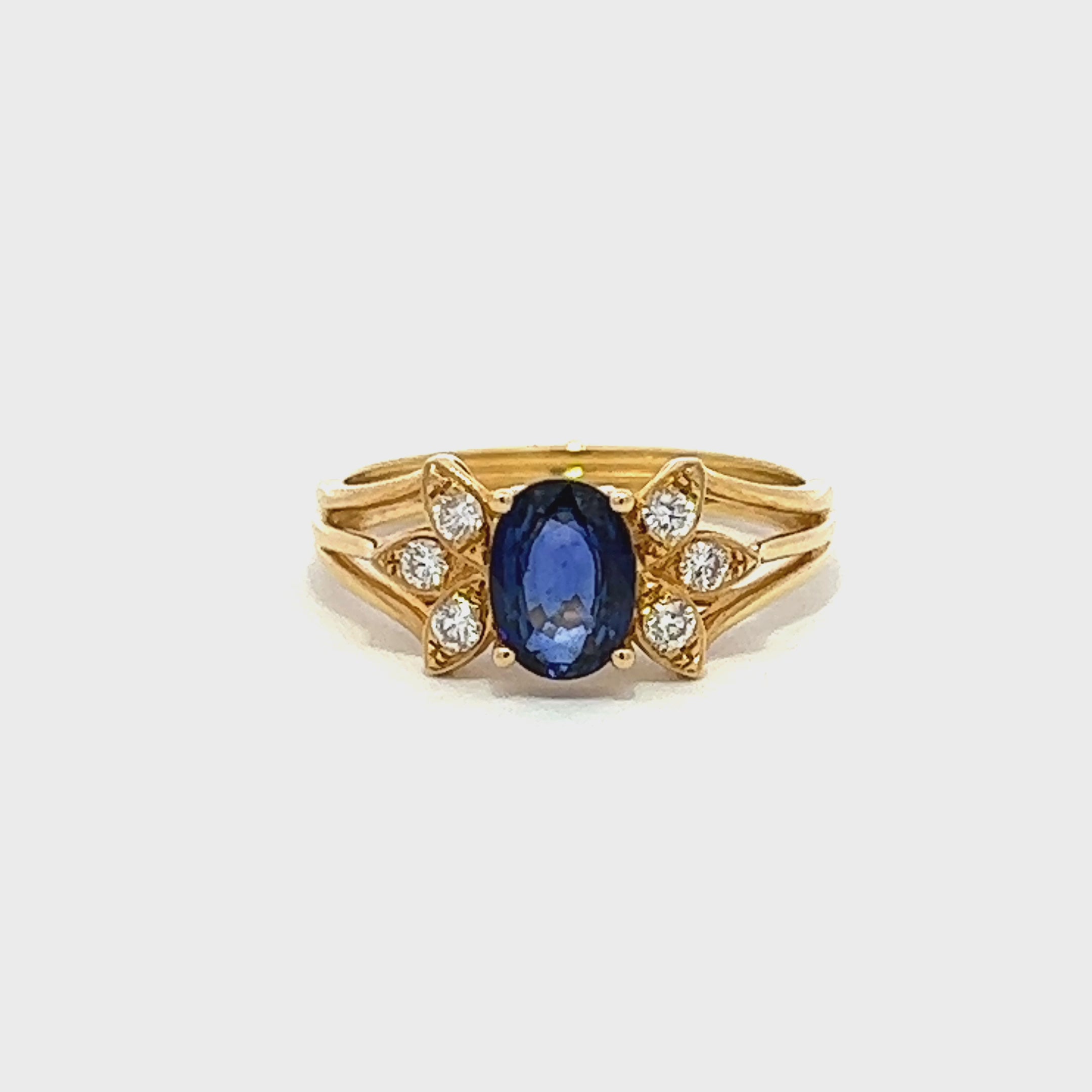 Sapphire Diamond Oval Ring