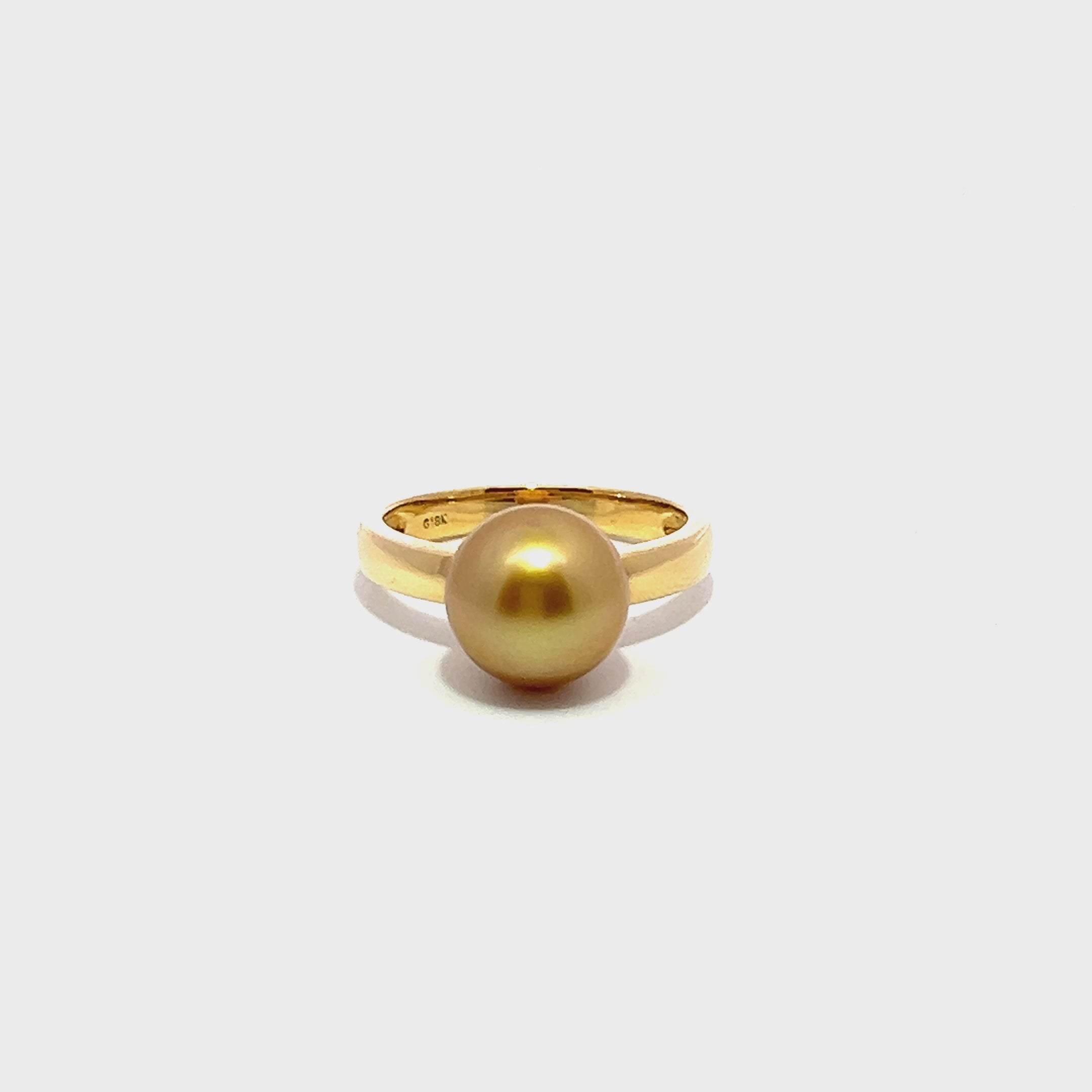Golden South Sea Pearl Semi Round Ring