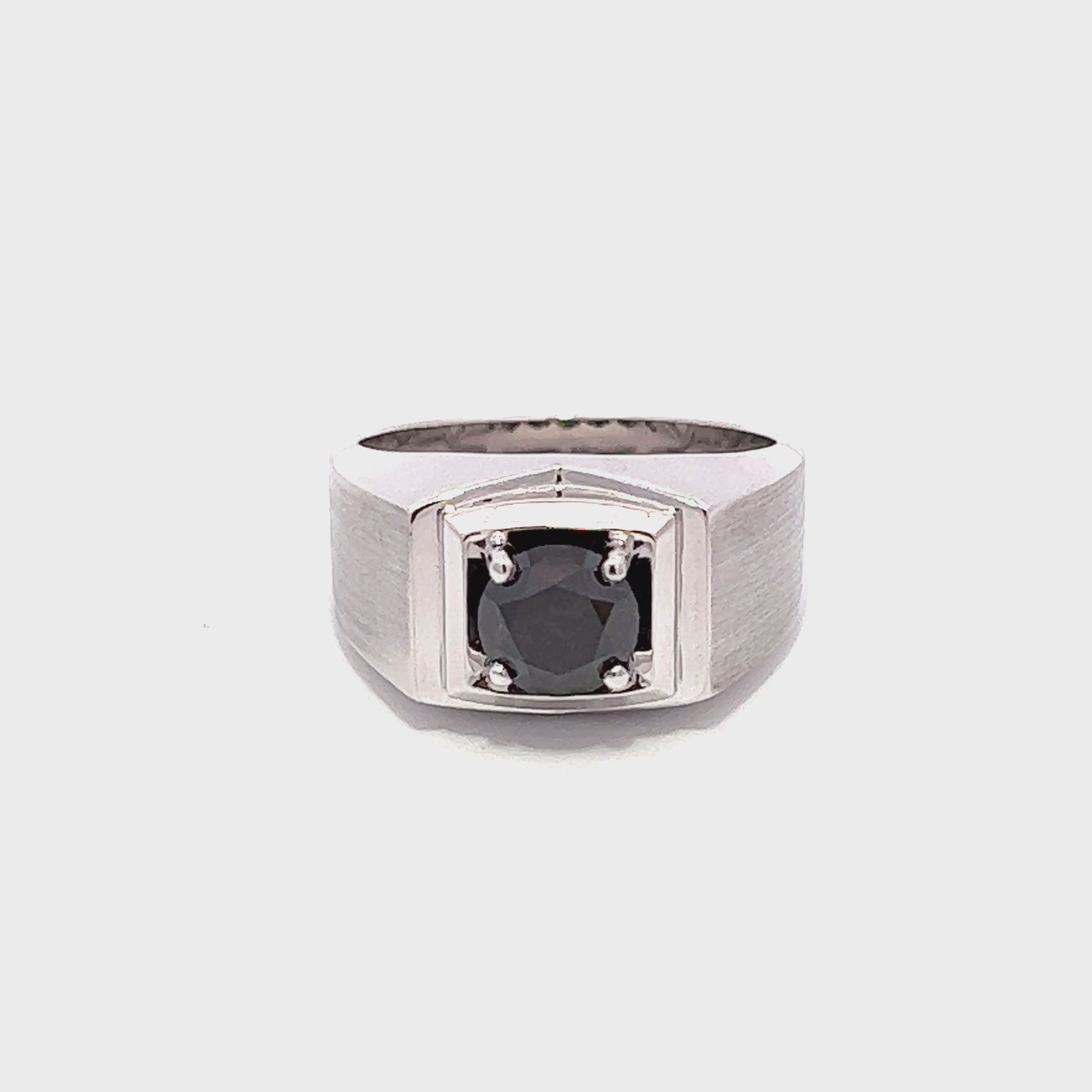 1.59Ct Men's Round Black Diamond Ring