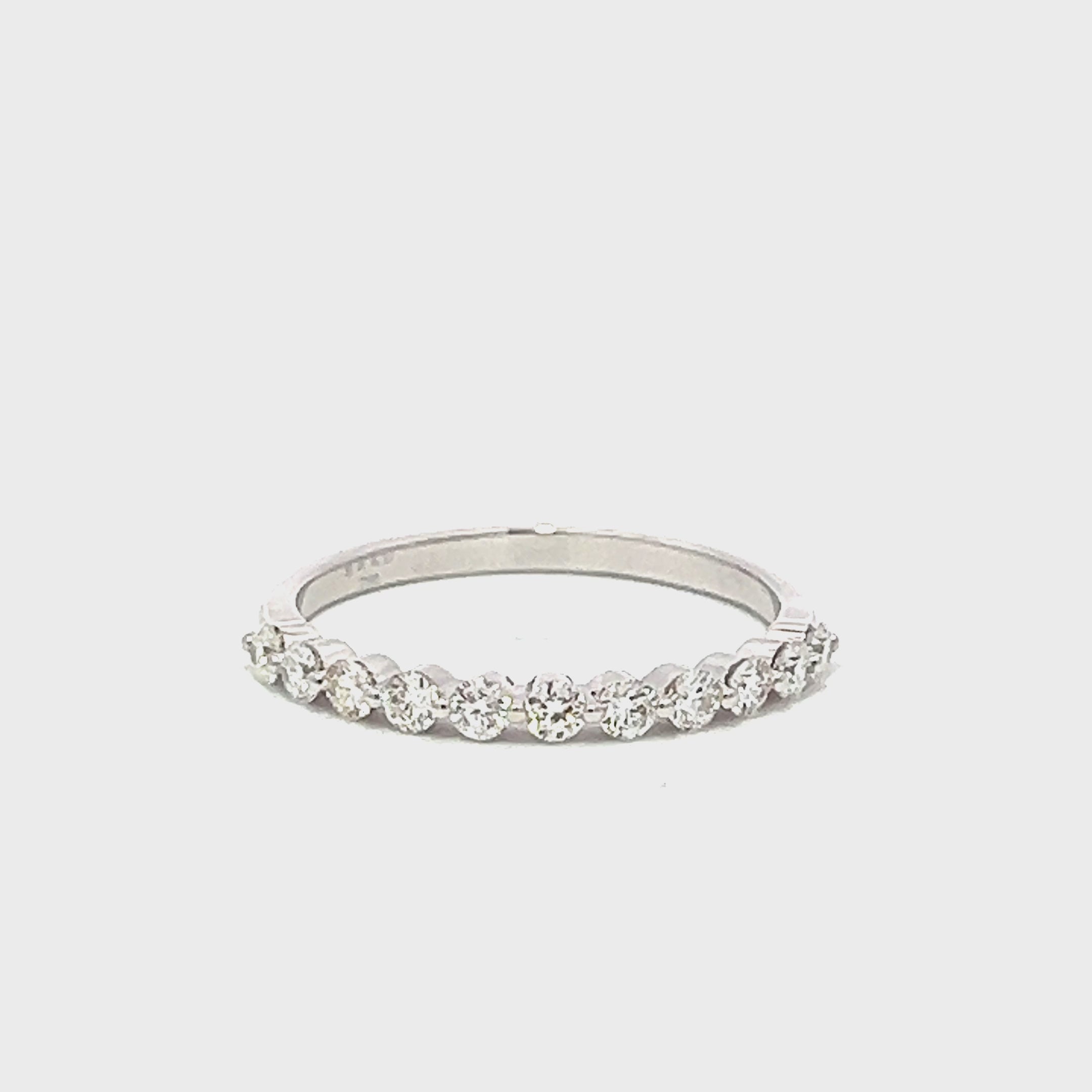 Half Eternity Floating Diamond Wedding Ring