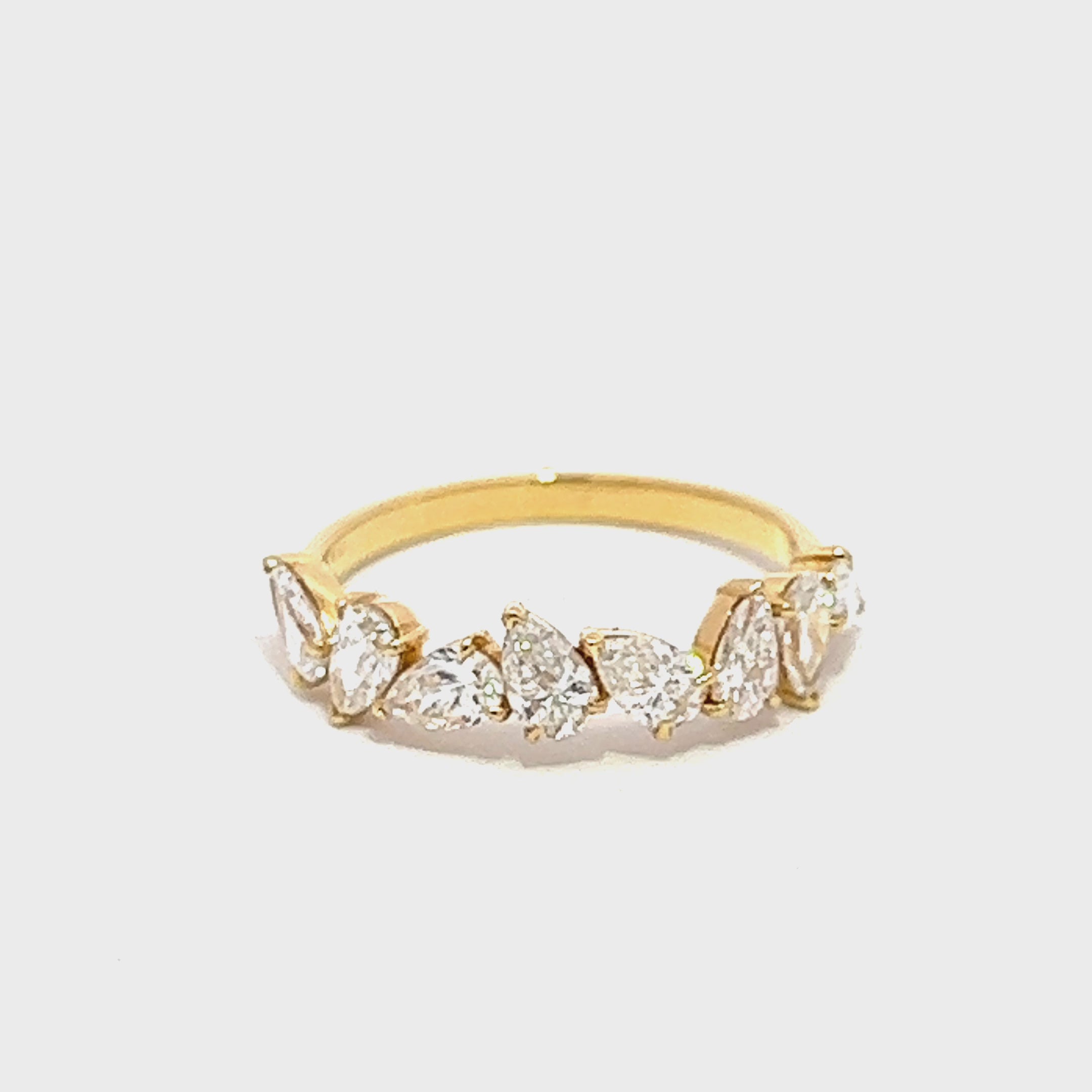 Pear Angled Diamond Ring