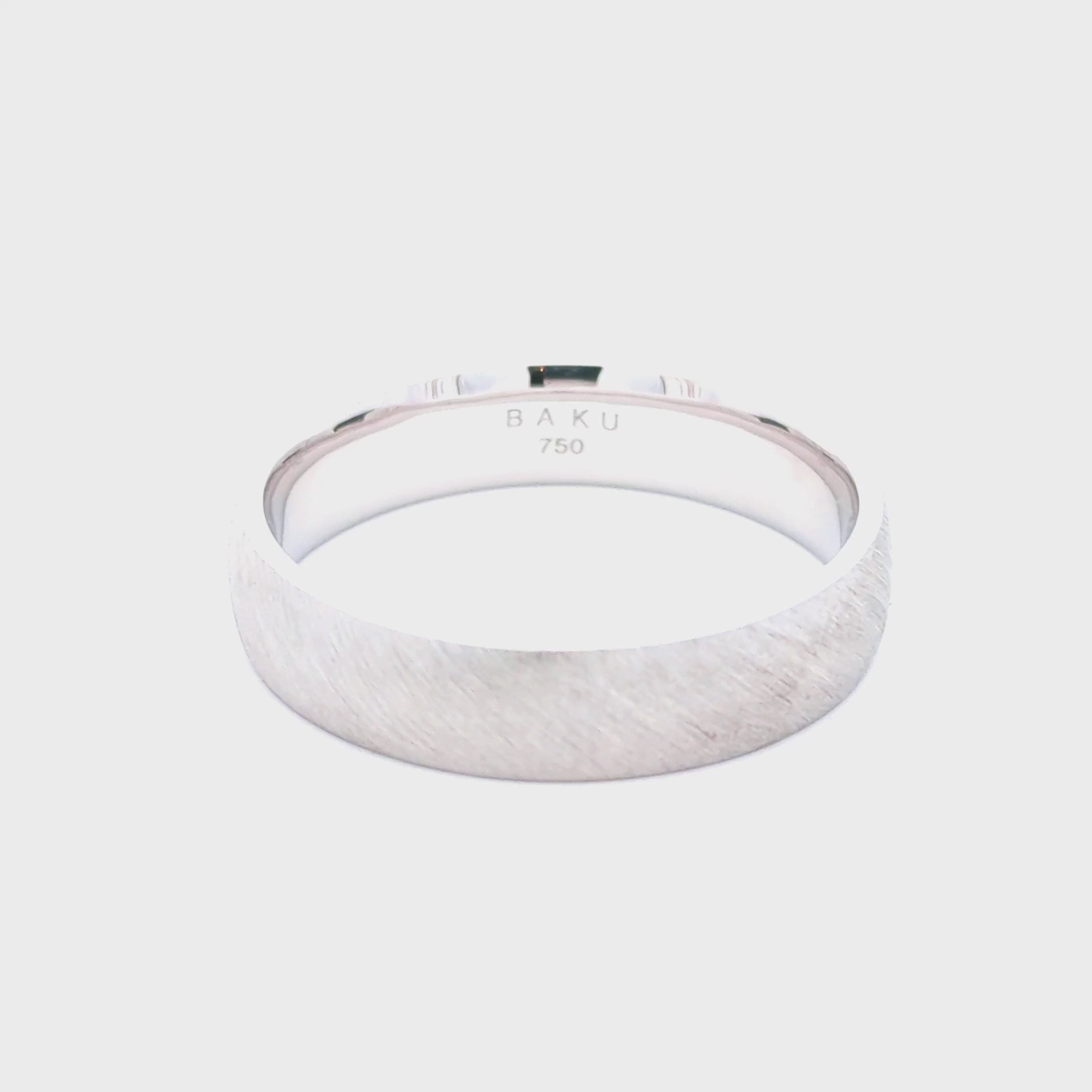 White Gold Matt Wedding Band Ring