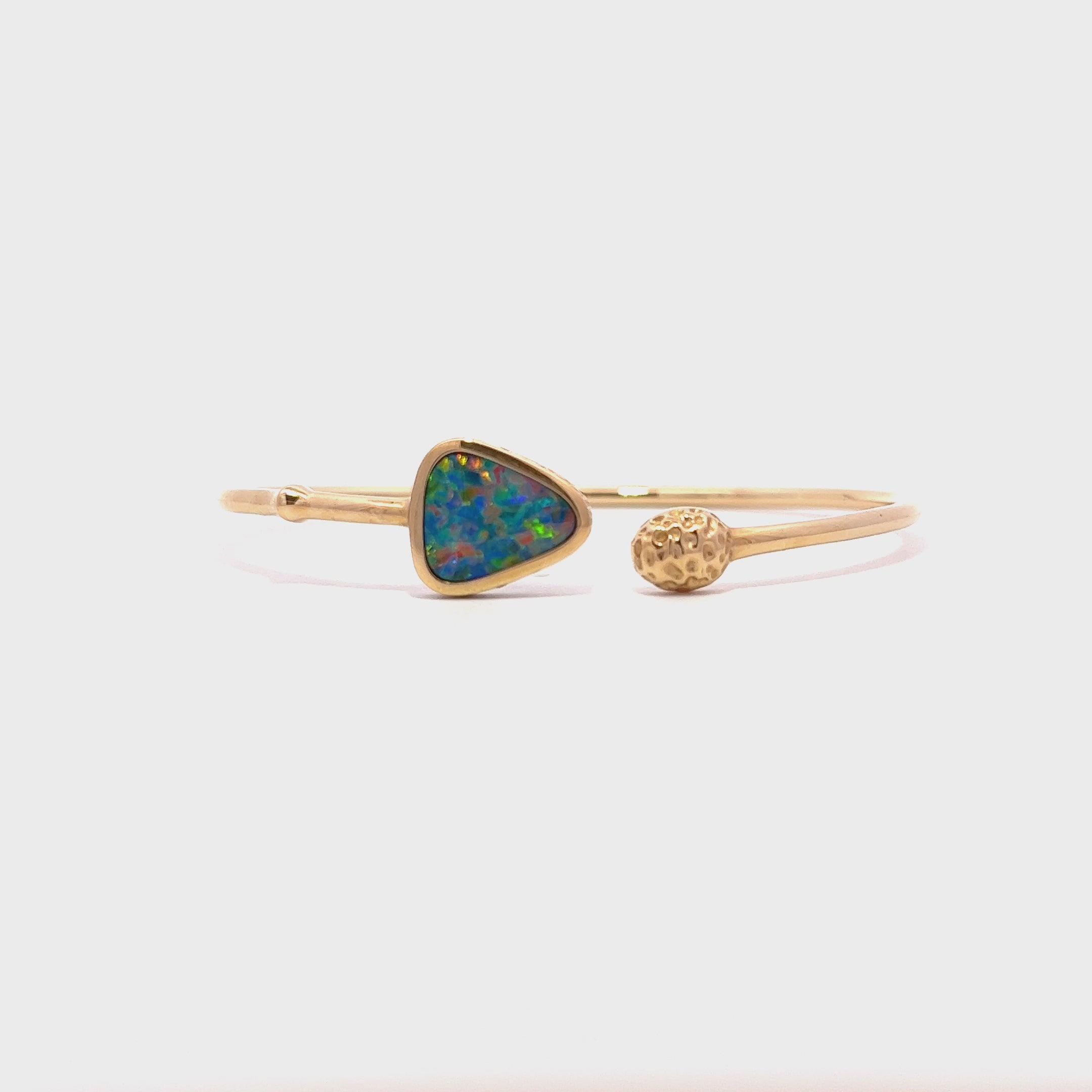 Serpent Doublet Opal Diamond Cuff