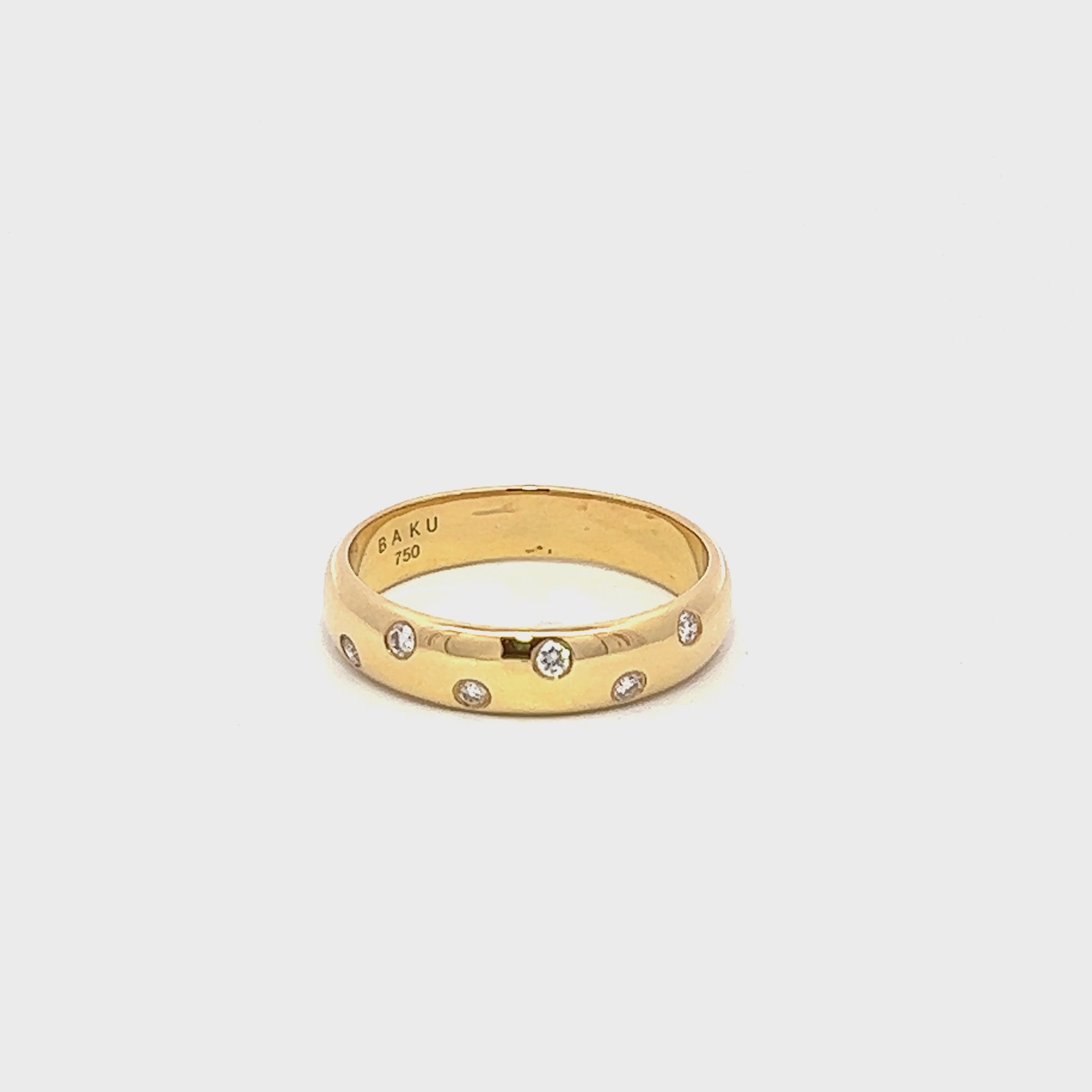 Six Round Diamond Zig Zag Wedding Band Ring