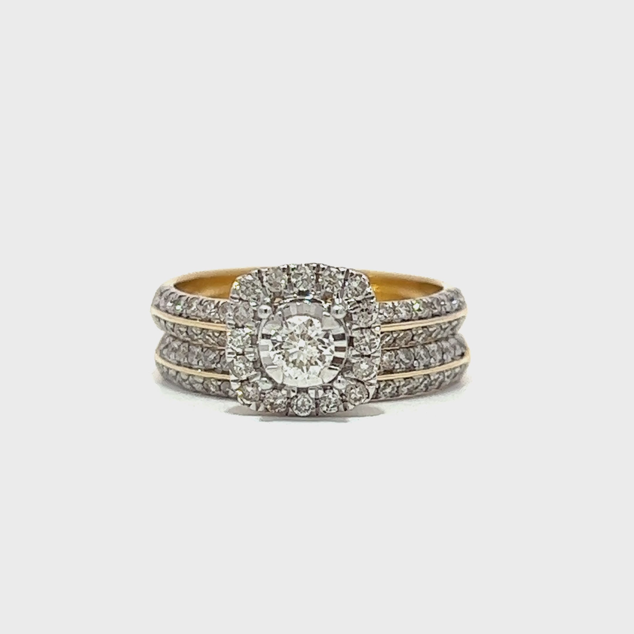 Round Halo Diamond Set Engagement Ring