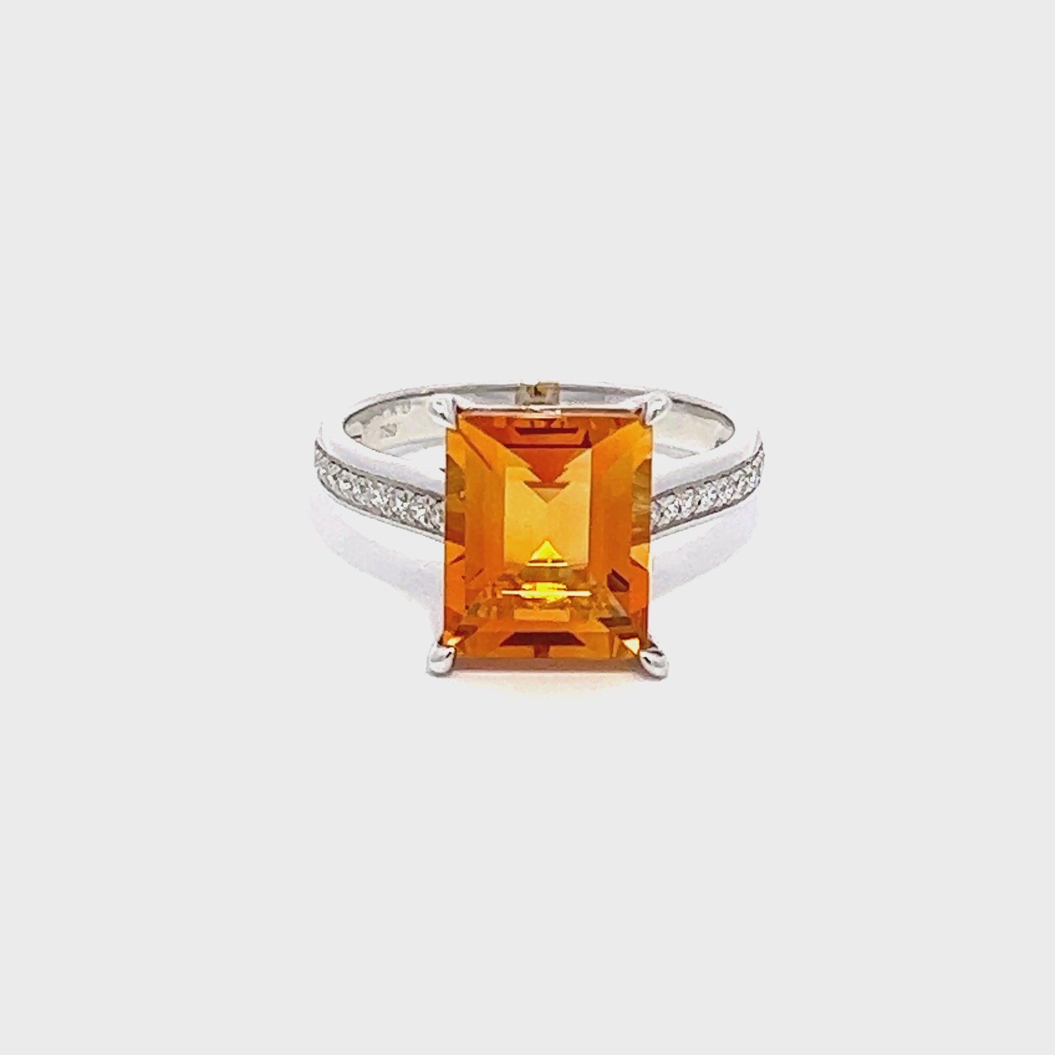 Citrine and Diamond Ring