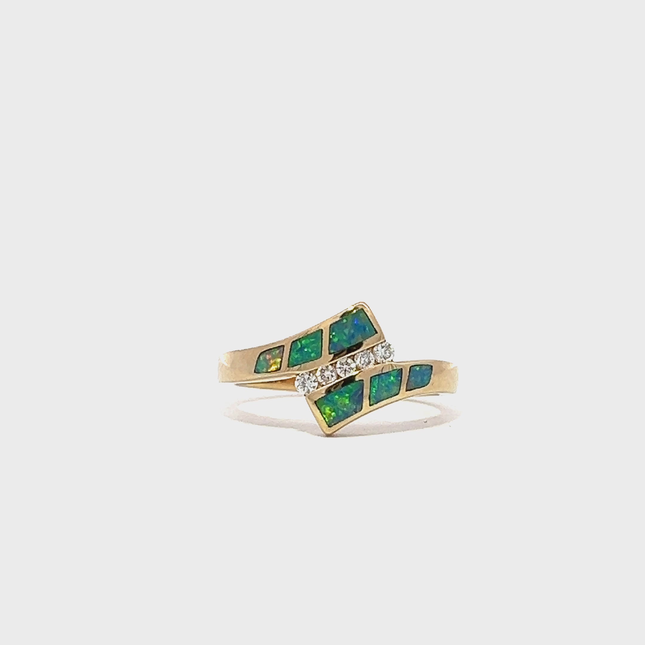 Opal Inlay Diamond Ring