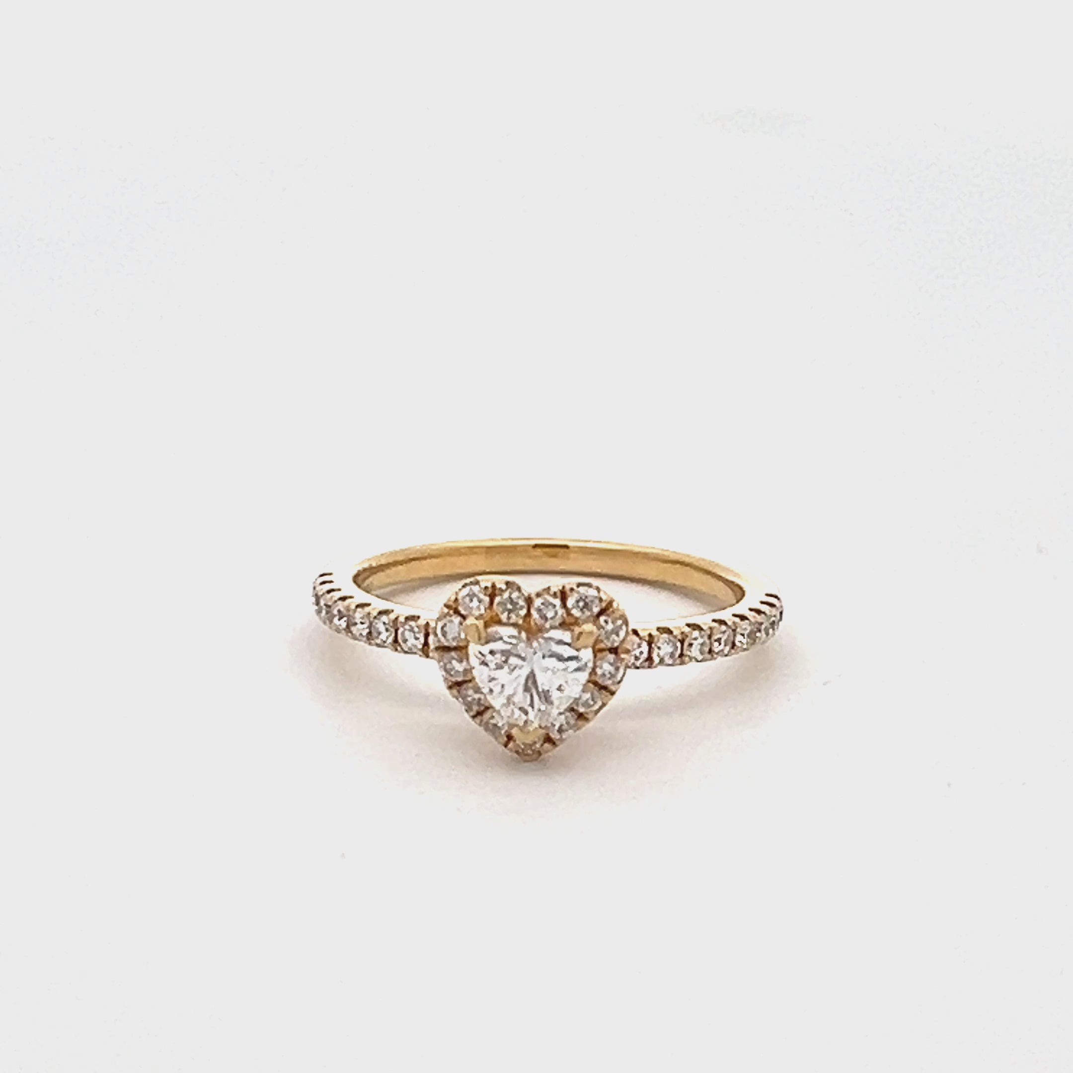 Heart Diamond Halo Engagement Ring