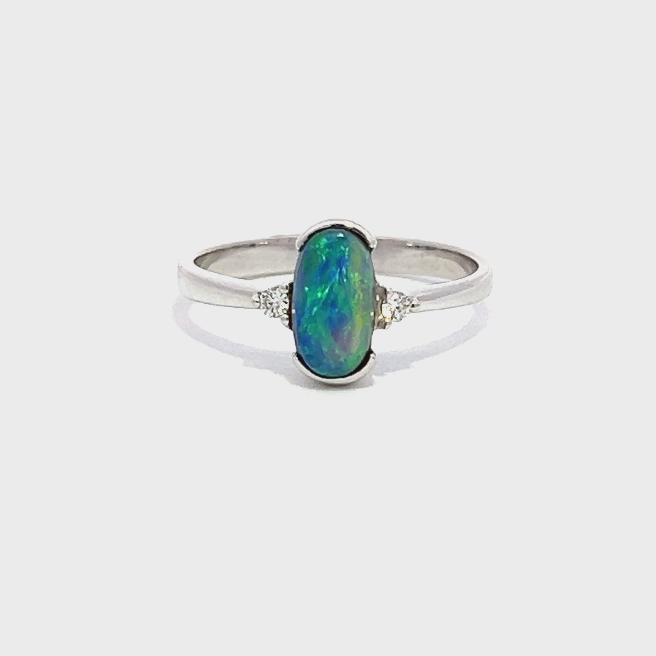 Black Opal Diamond Ring
