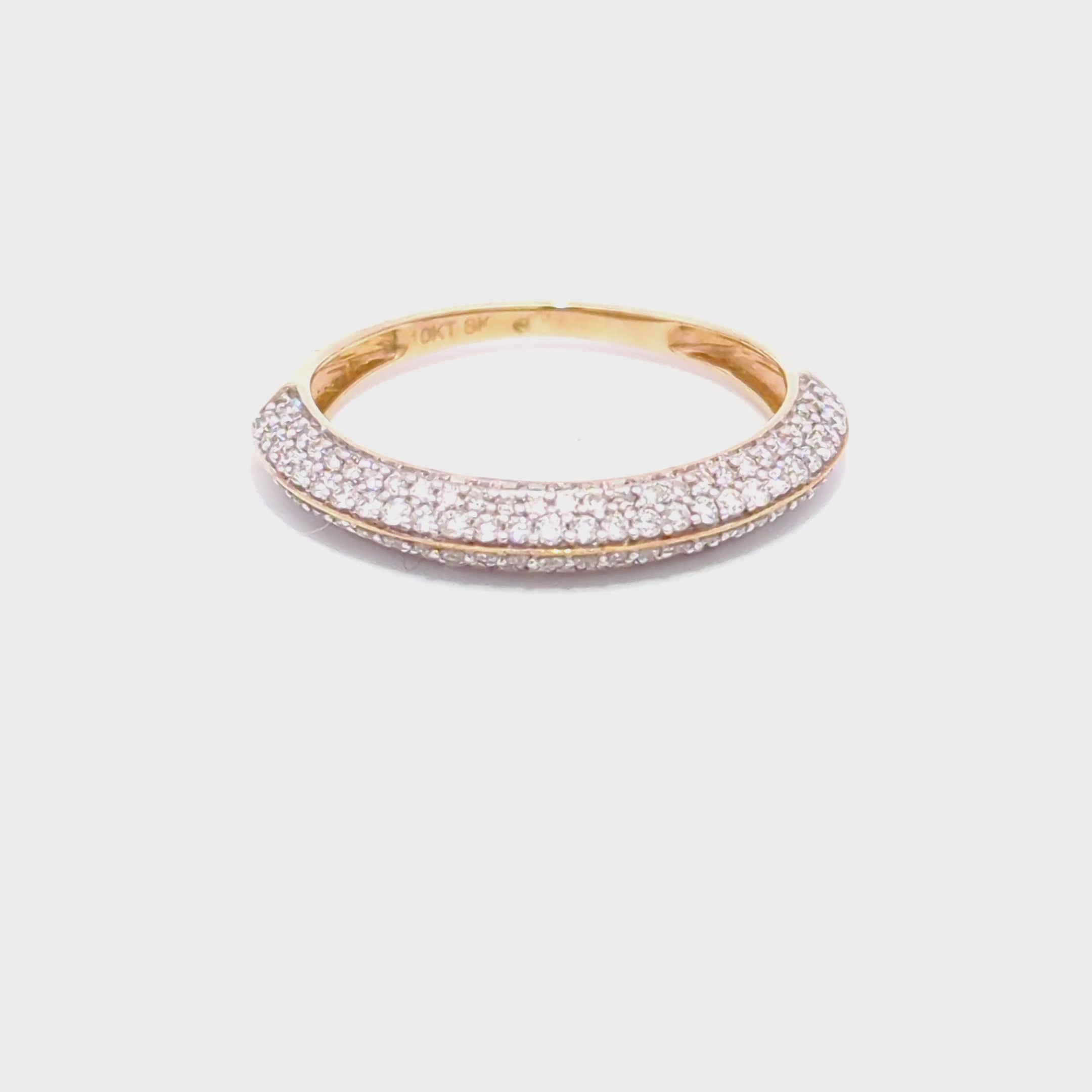 Four Channel Diamond Wedding Band Ring