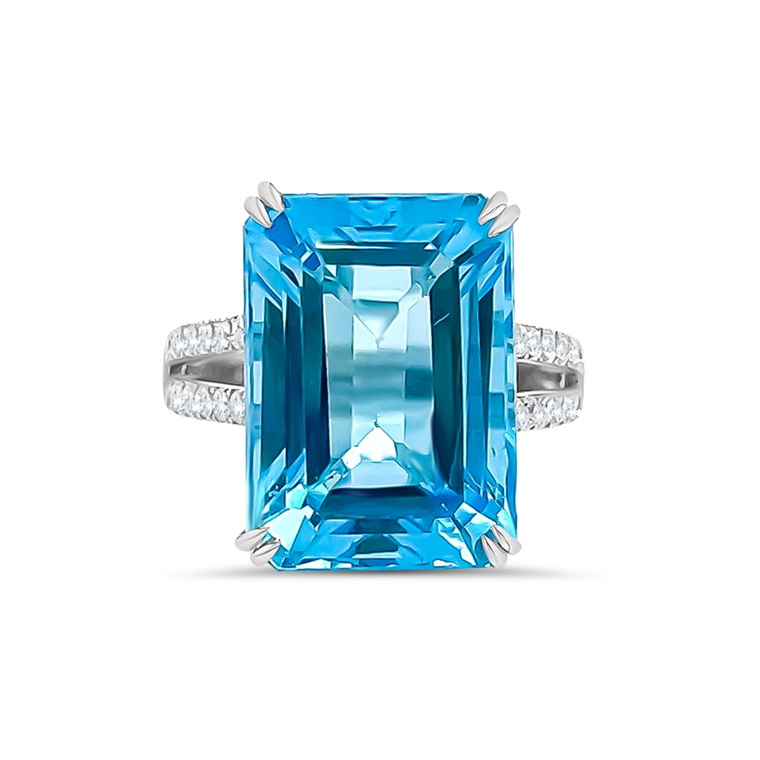 Blue Topaz Diamond Ring