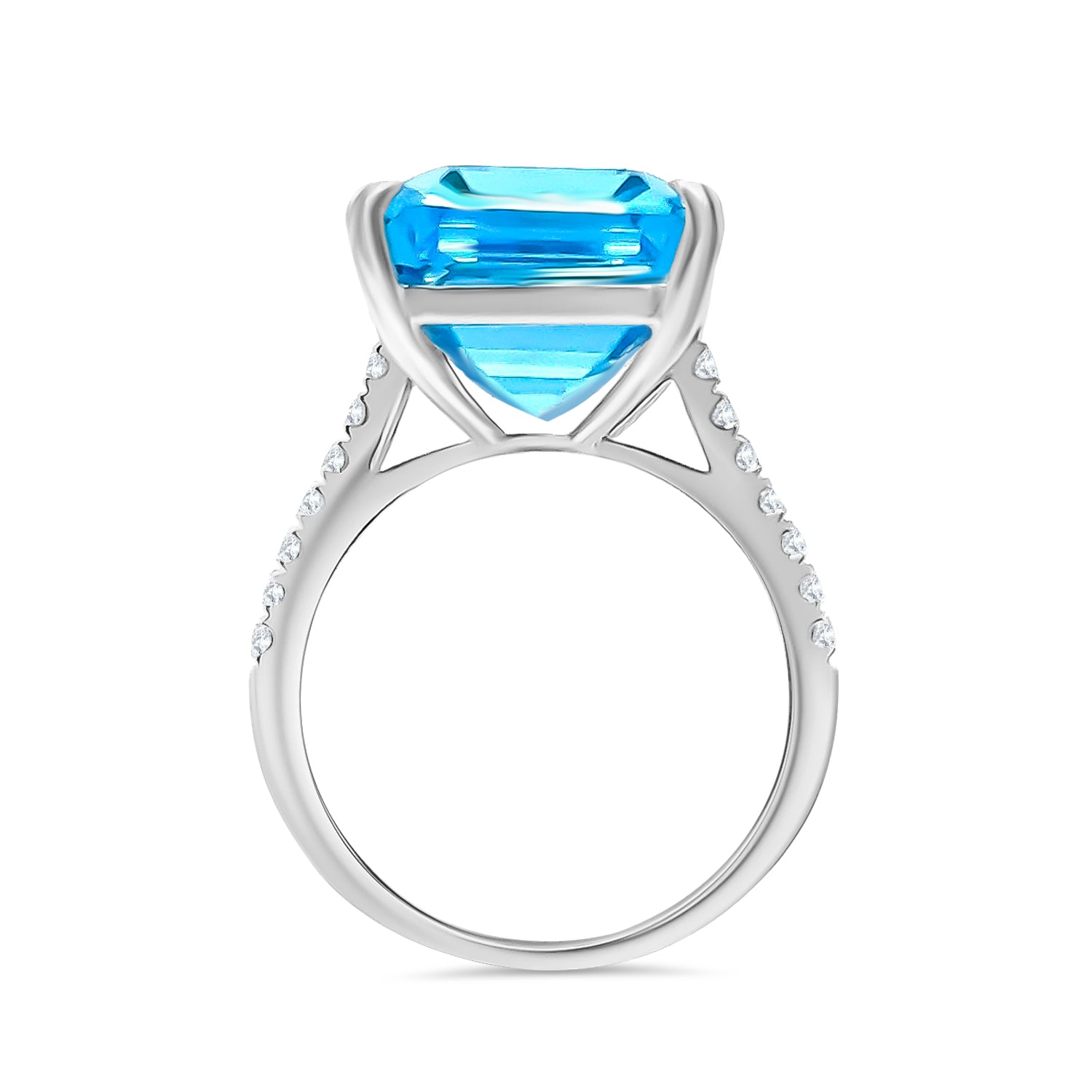 Blue Topaz Diamond Ring