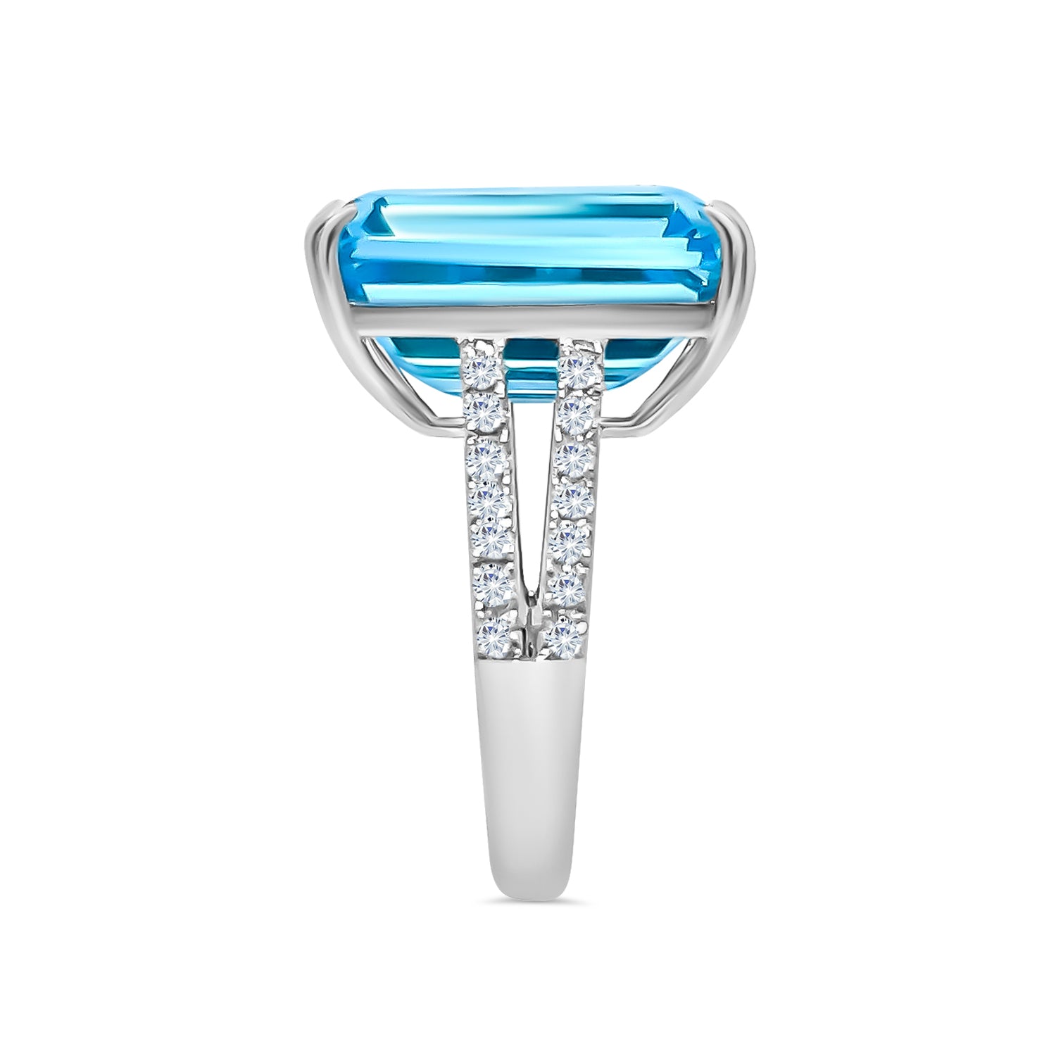 Blue Topaz Diamond Ring