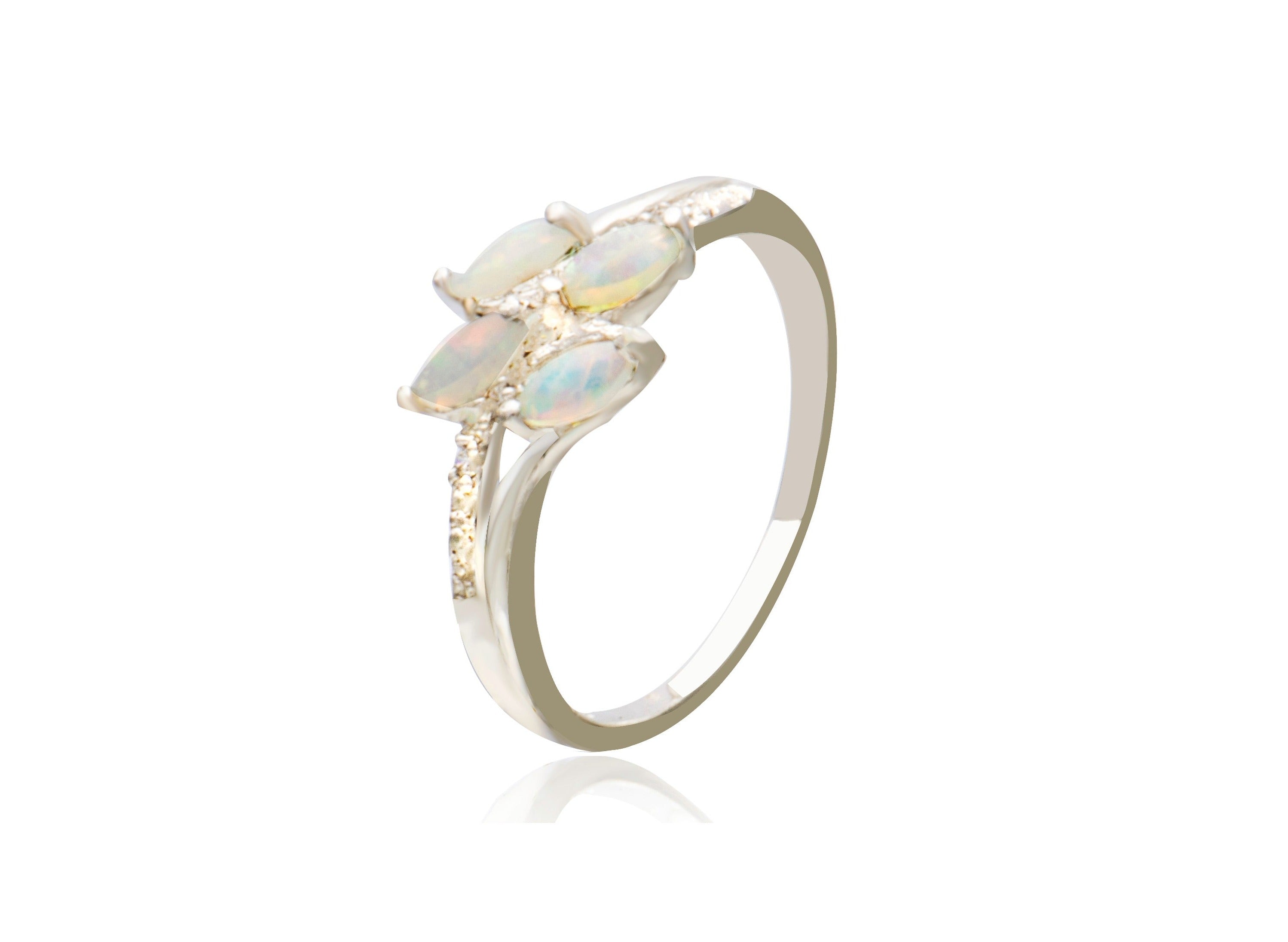 Sterling Silver Solid Opal Ring
