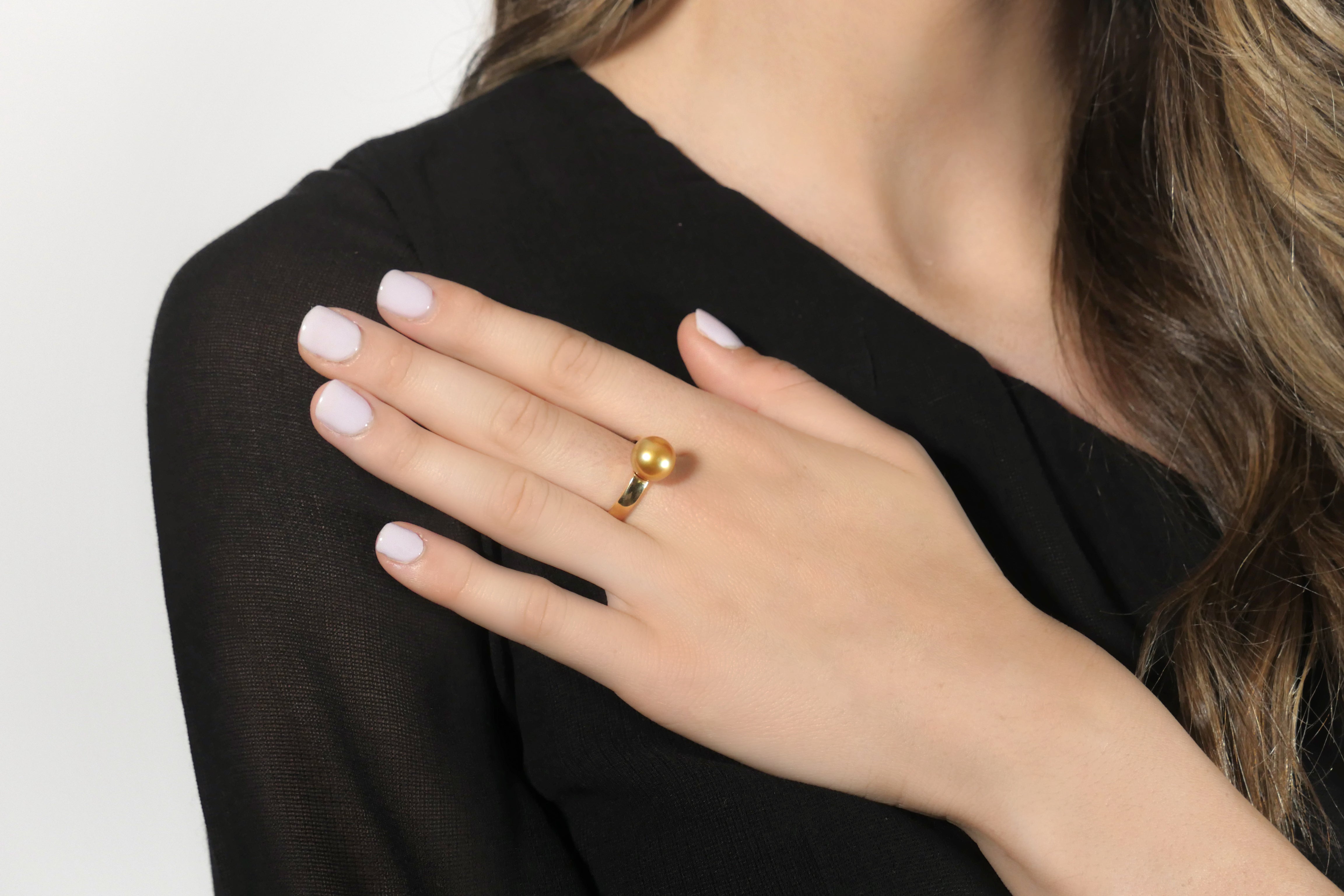 Golden South Sea Pearl Ring