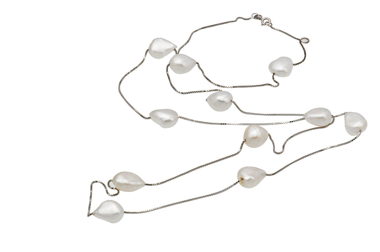 White Baroque Pearl Necklace