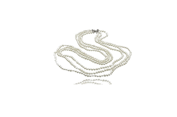 White Freshwater Pearl Triple Strand Necklace