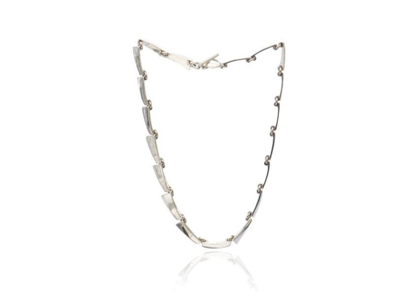 Mexican Silver Trapezoid Link Necklace