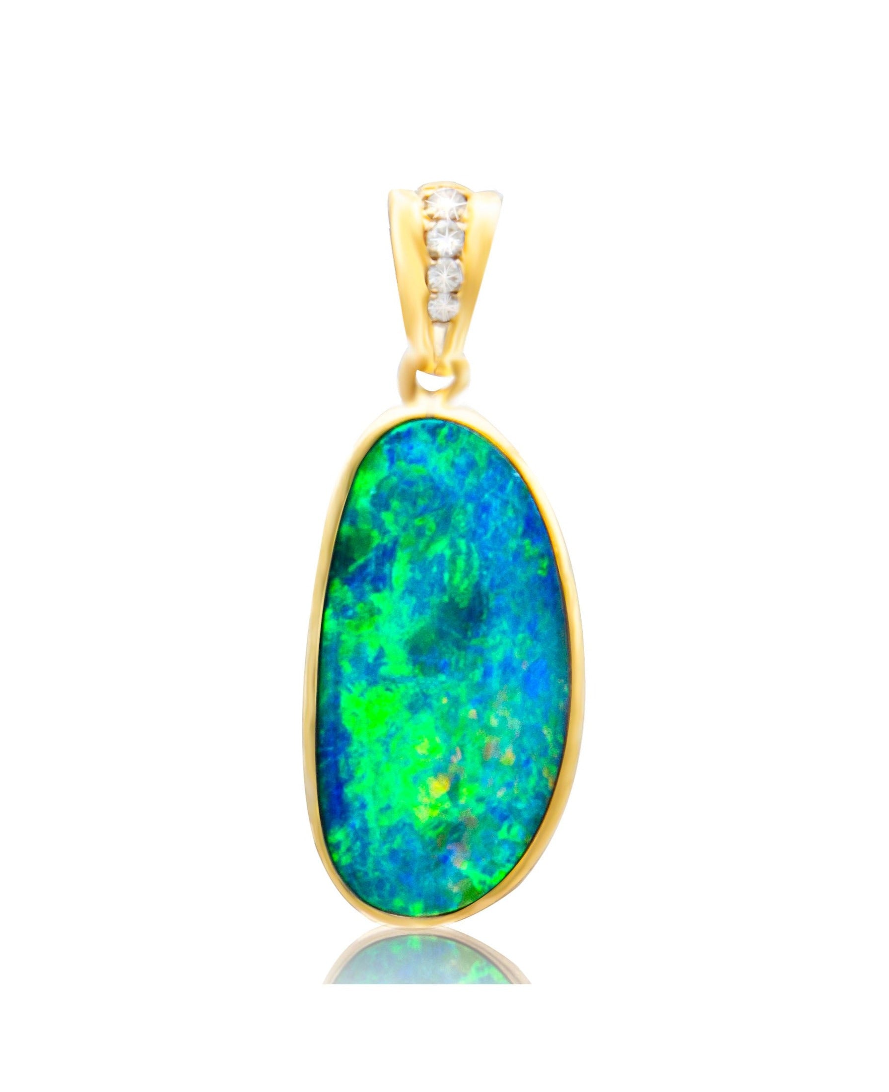 Doublet Opal Diamond Pendant
