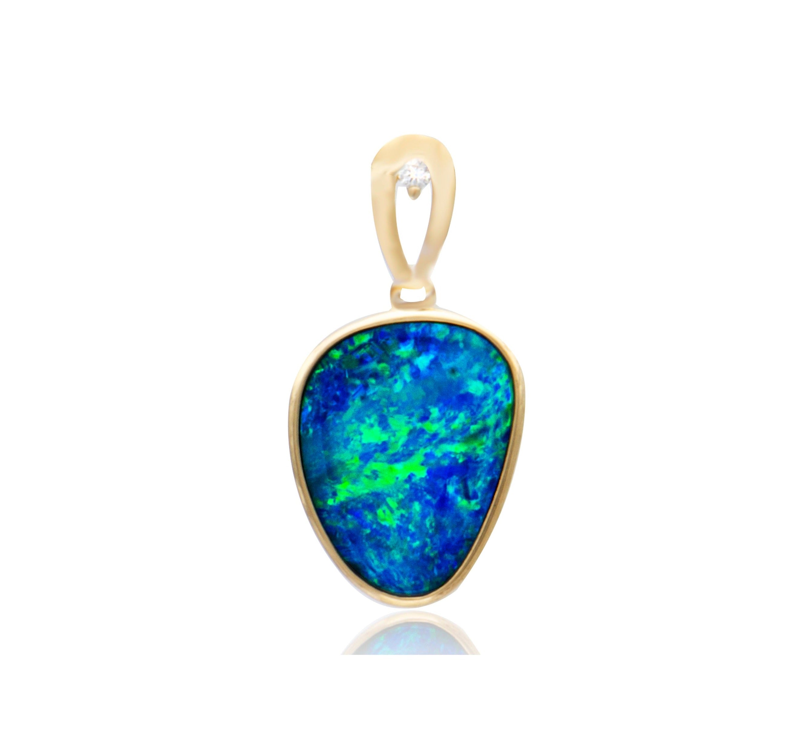 Doublet Opal Diamond Pendant