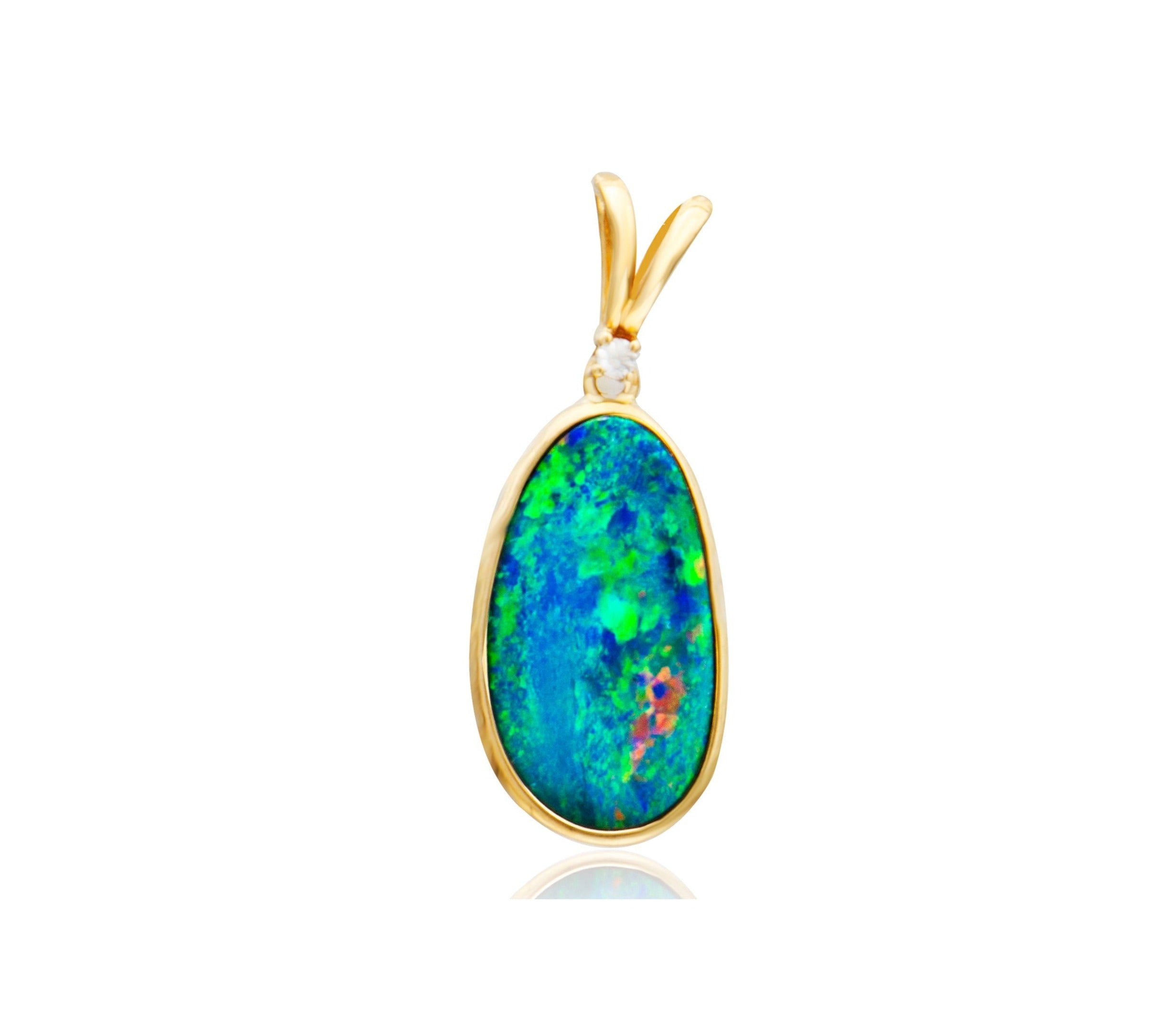 Australian Opal Diamond Pendant