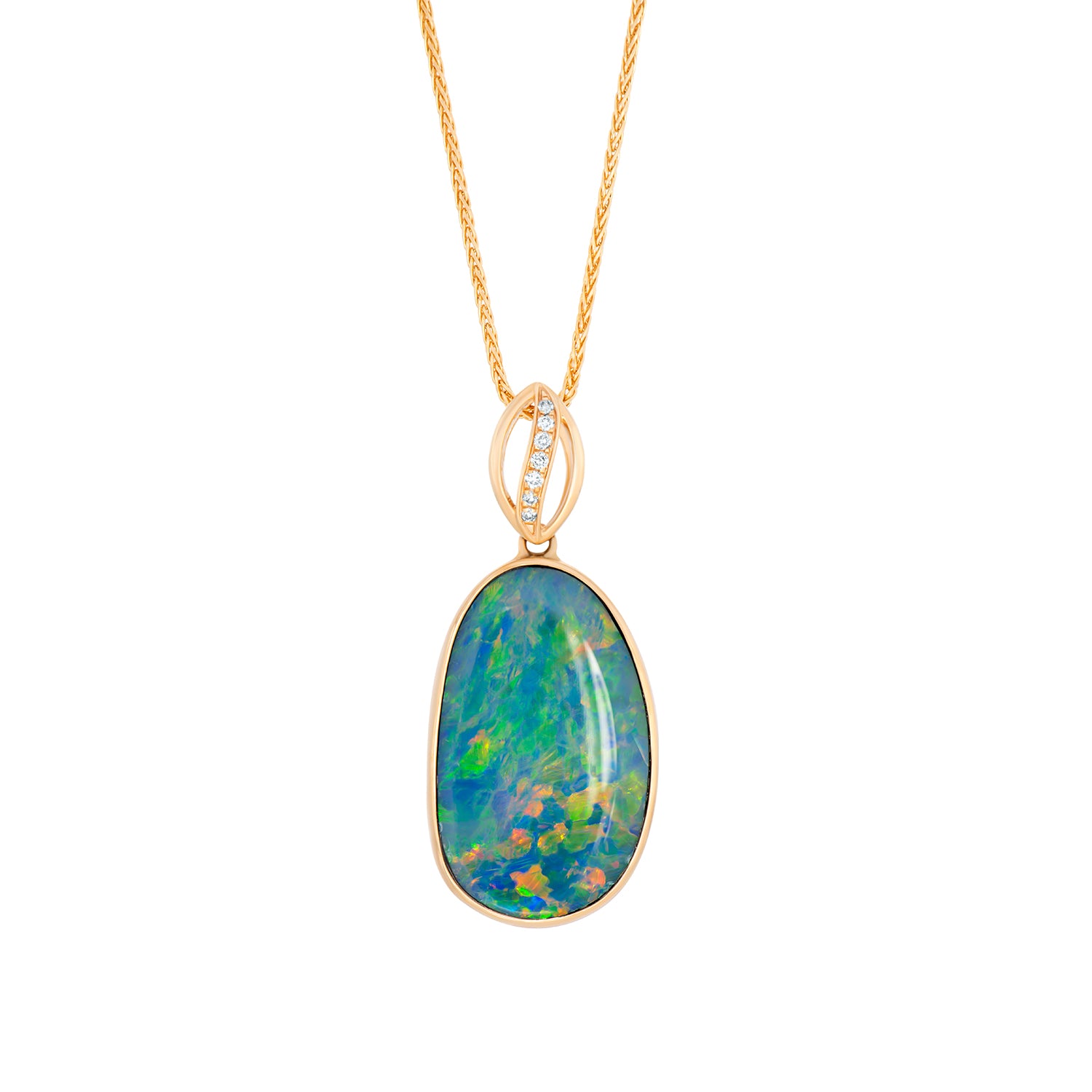 Doublet Opal Diamond Pendant