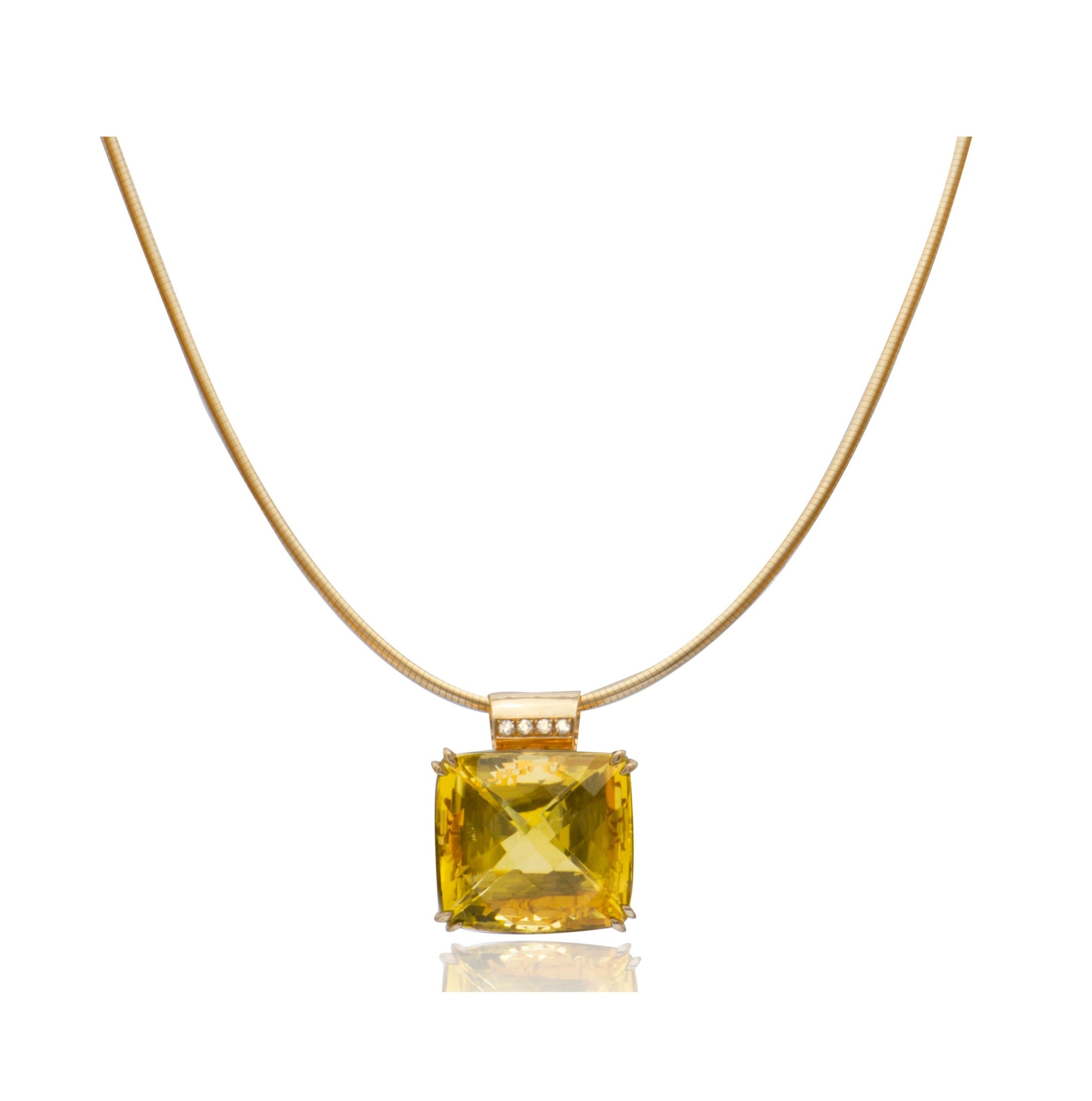 18K White & Yellow Gold Screw Omega Necklace