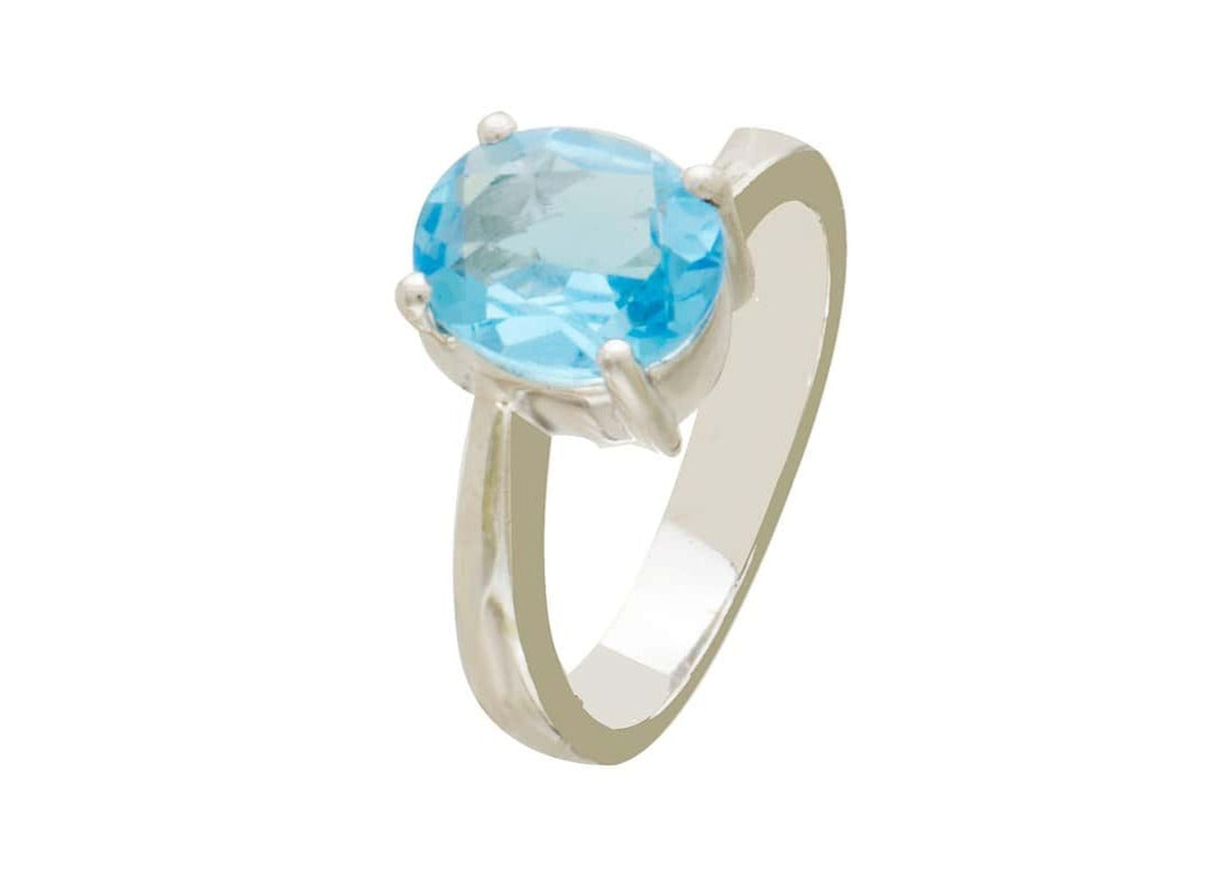 Swiss Blue Topaz Oval Ring