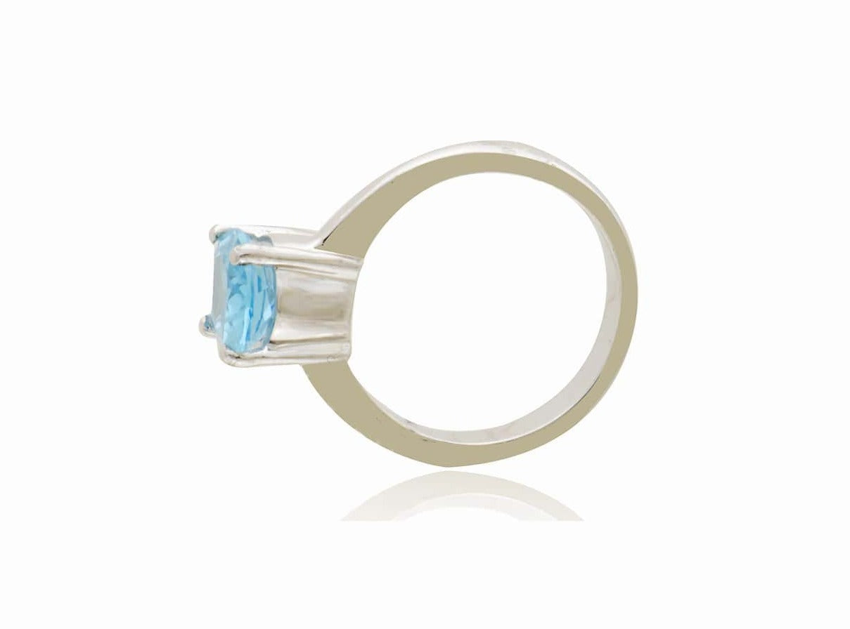 Swiss Blue Topaz Oval Ring