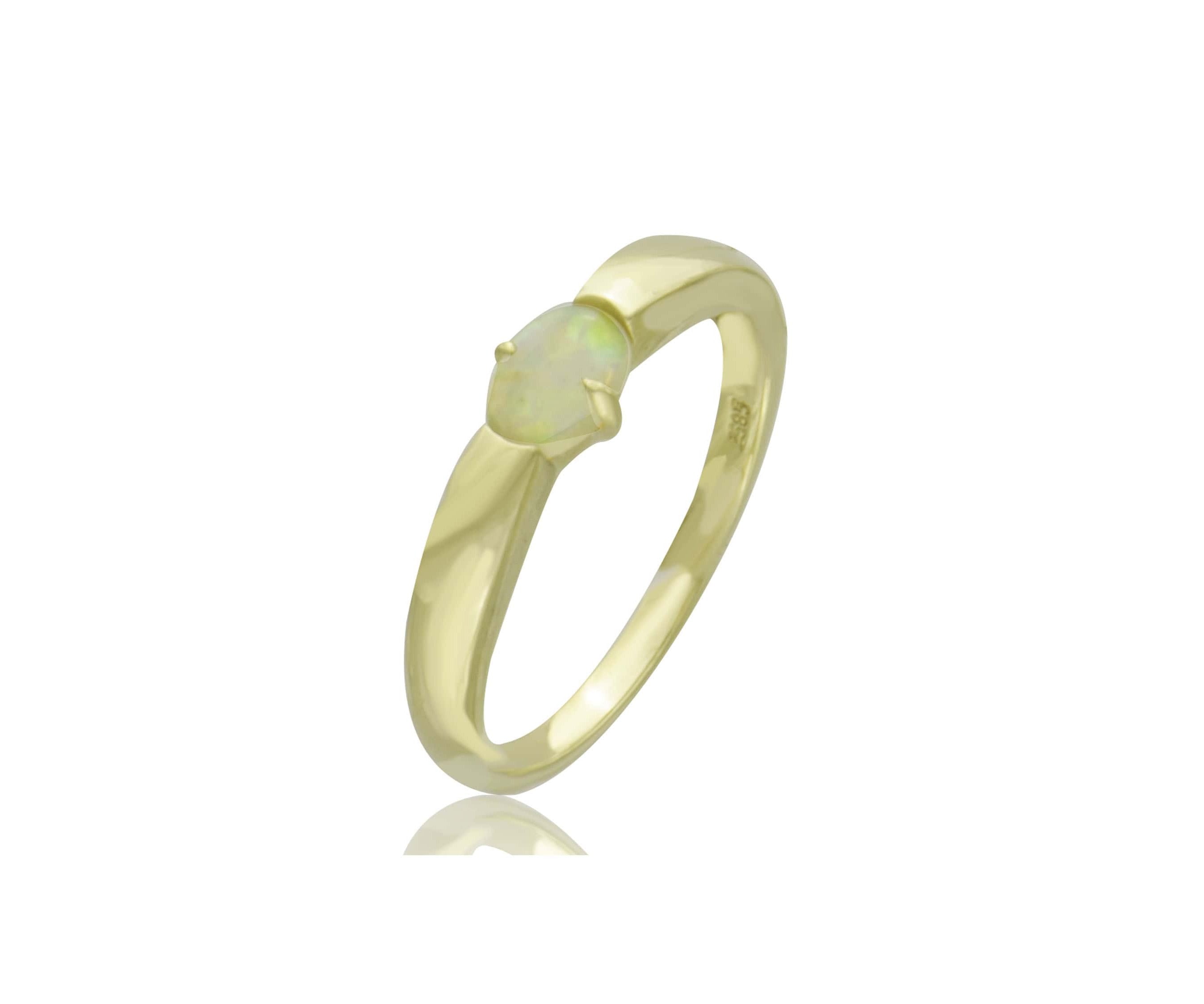 Petite White Opal Ring