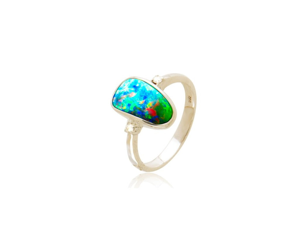 Opal Diamond Ring